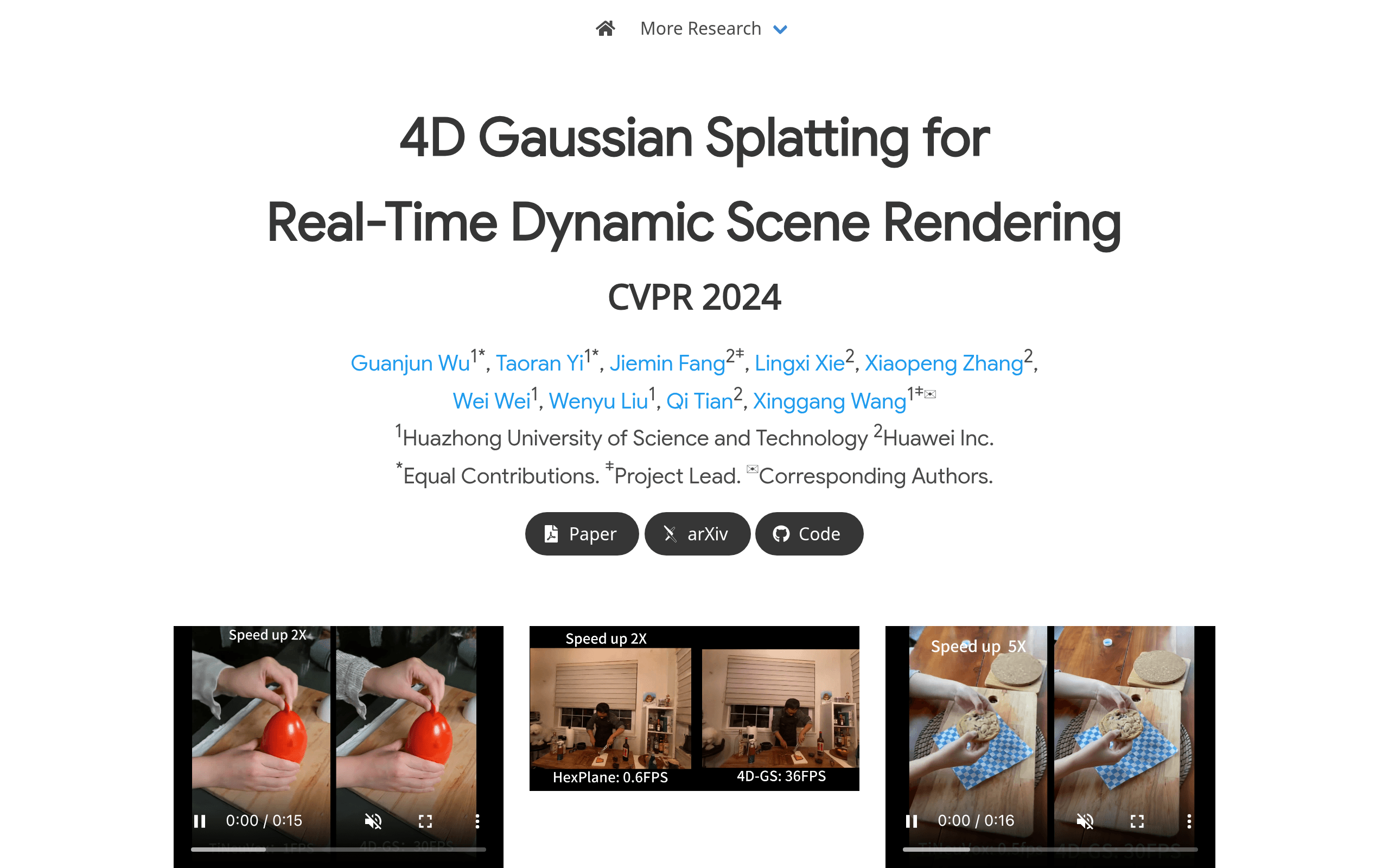 4D Gaussian Splatting