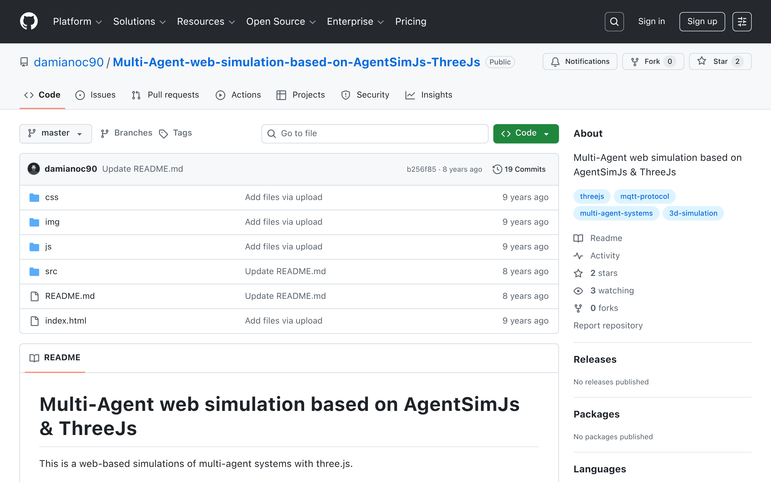 Многоагентный симулятор AgentSimJs-ThreeJs