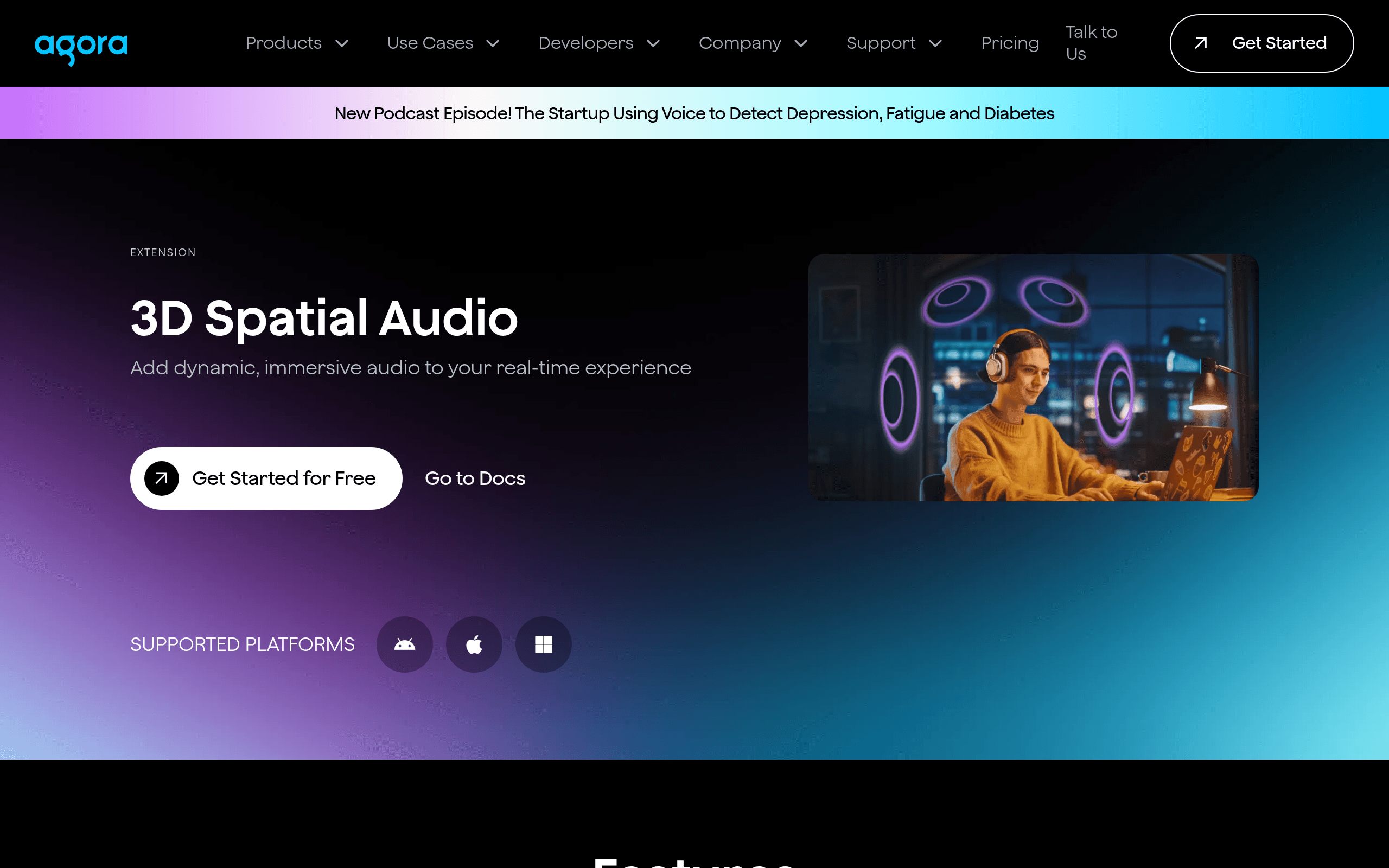 Agora 3D spatial Audio