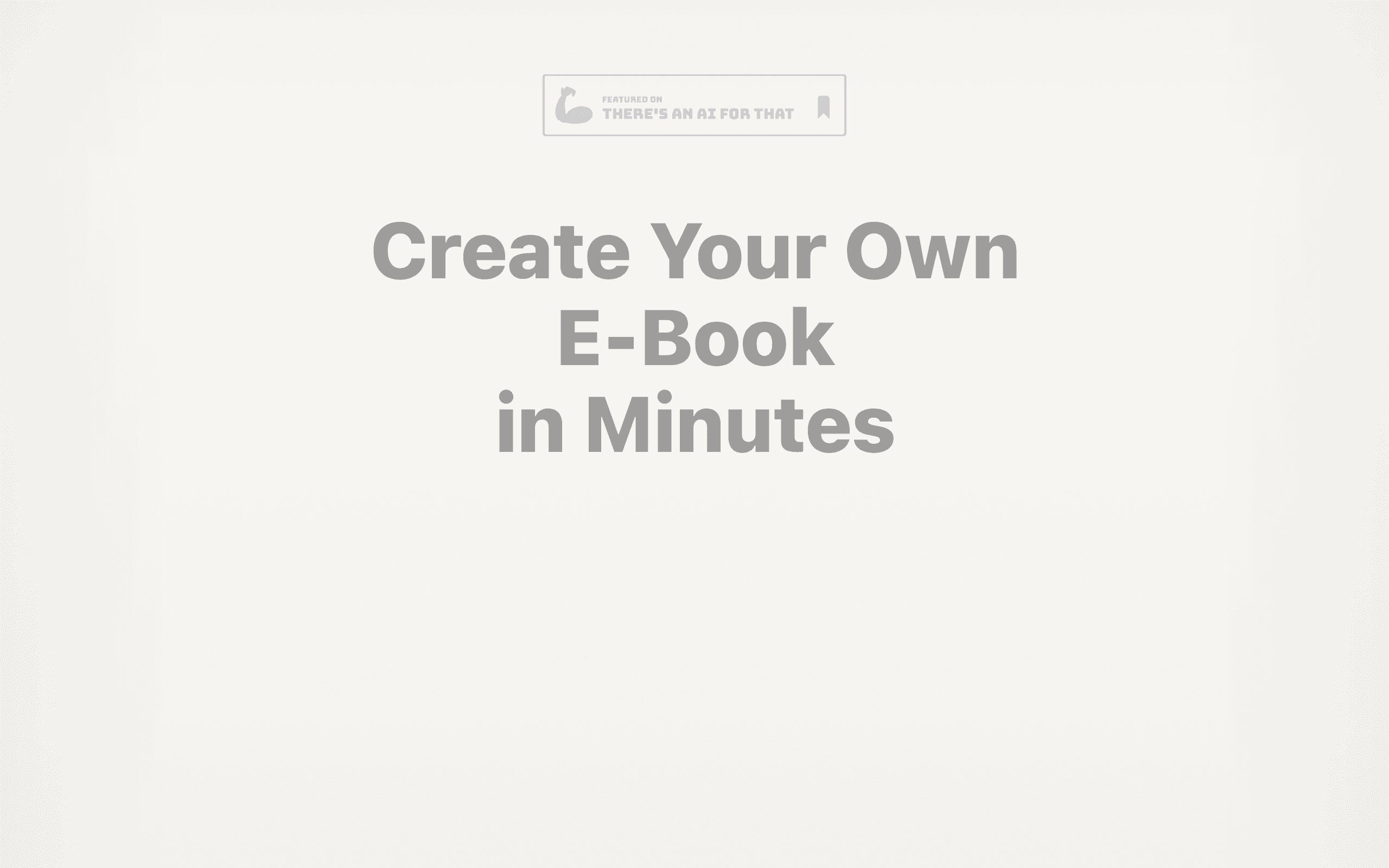 AI E-books