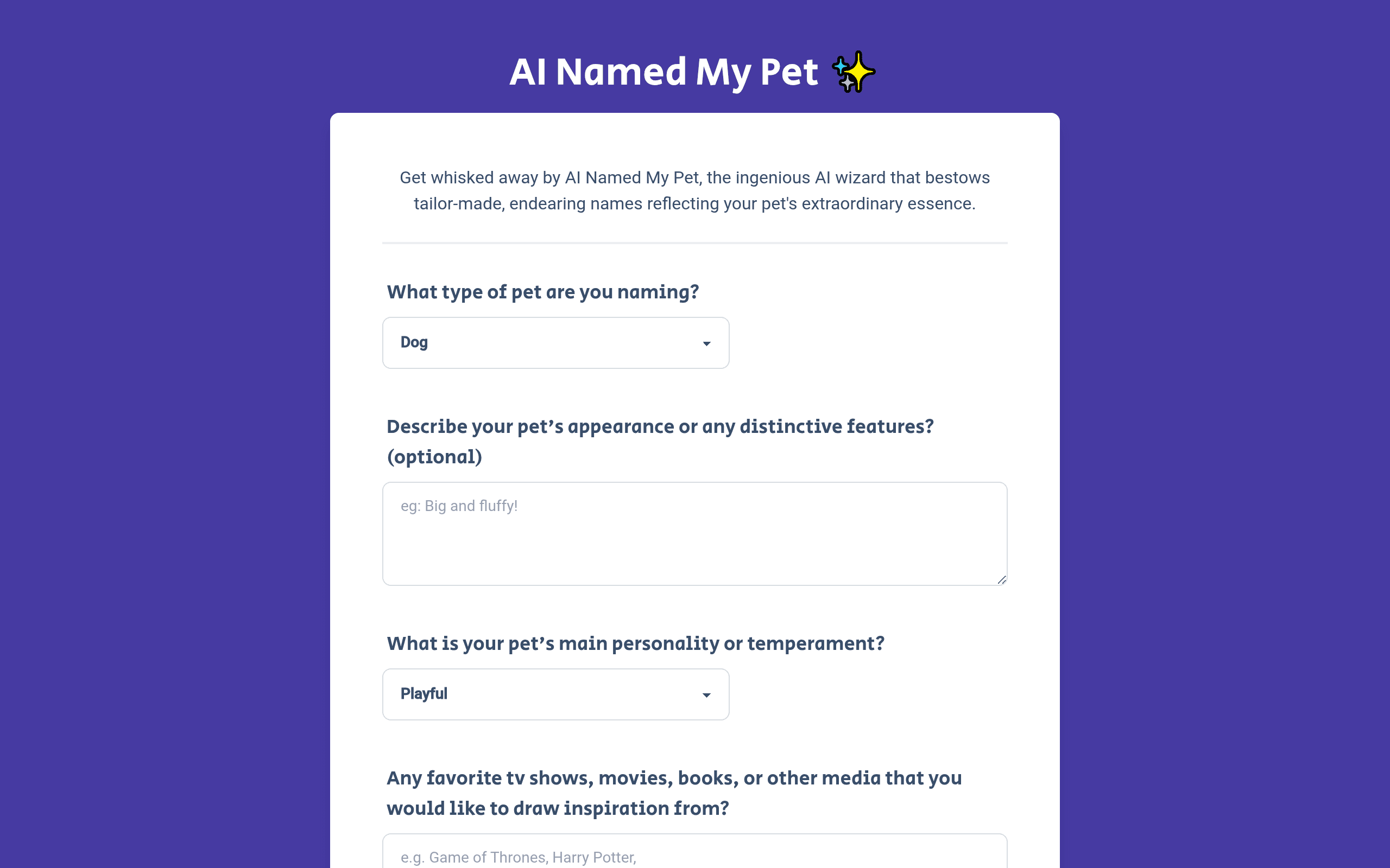 AI Named My Pet