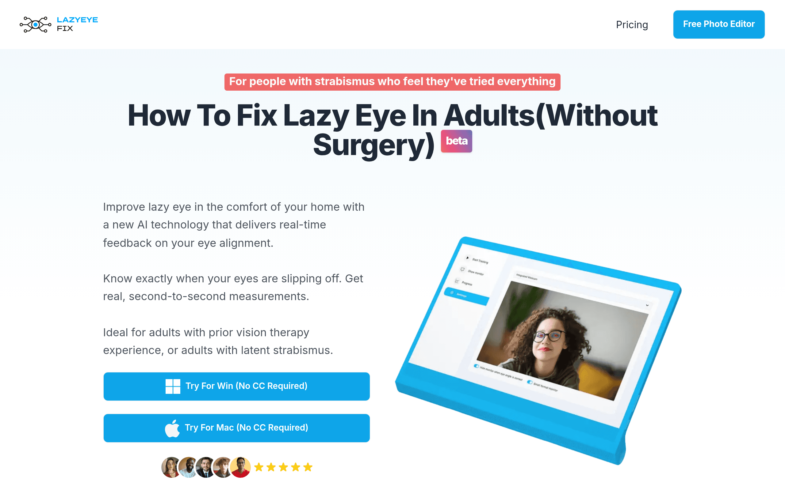 AI Strabismus Photo Editor - LazyEyeFix.com