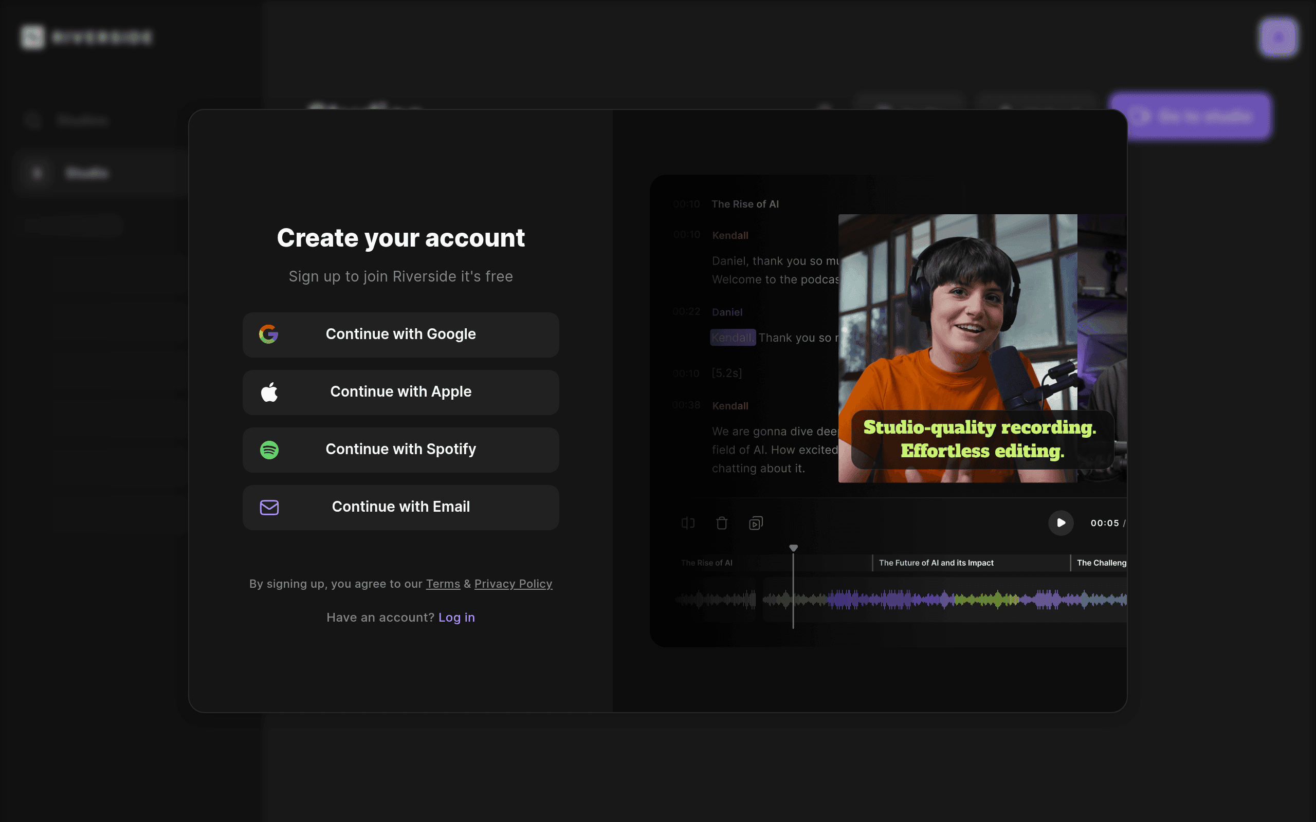 AI Transcription by Riverside