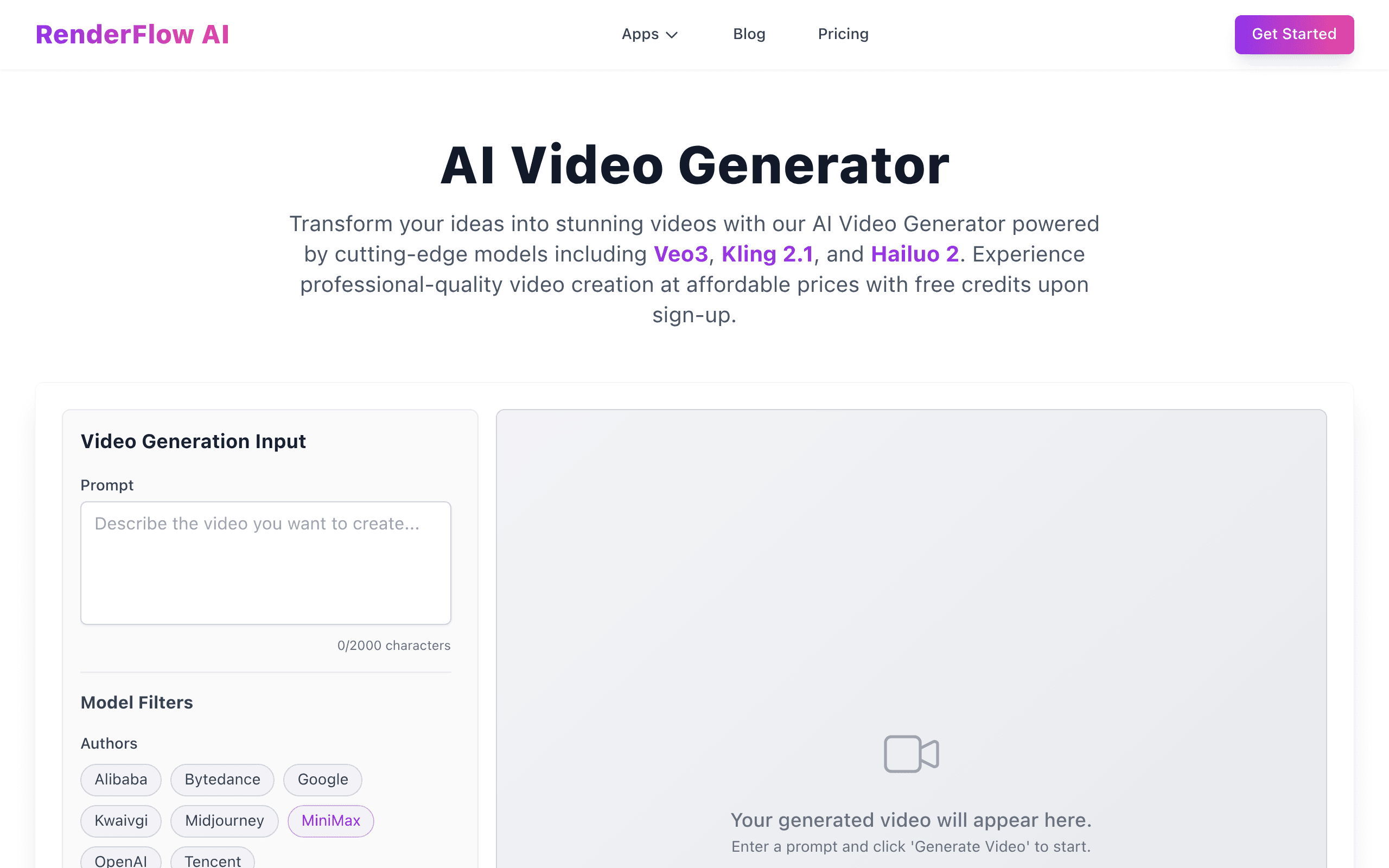 AI Video Generator by RenderFlow AI