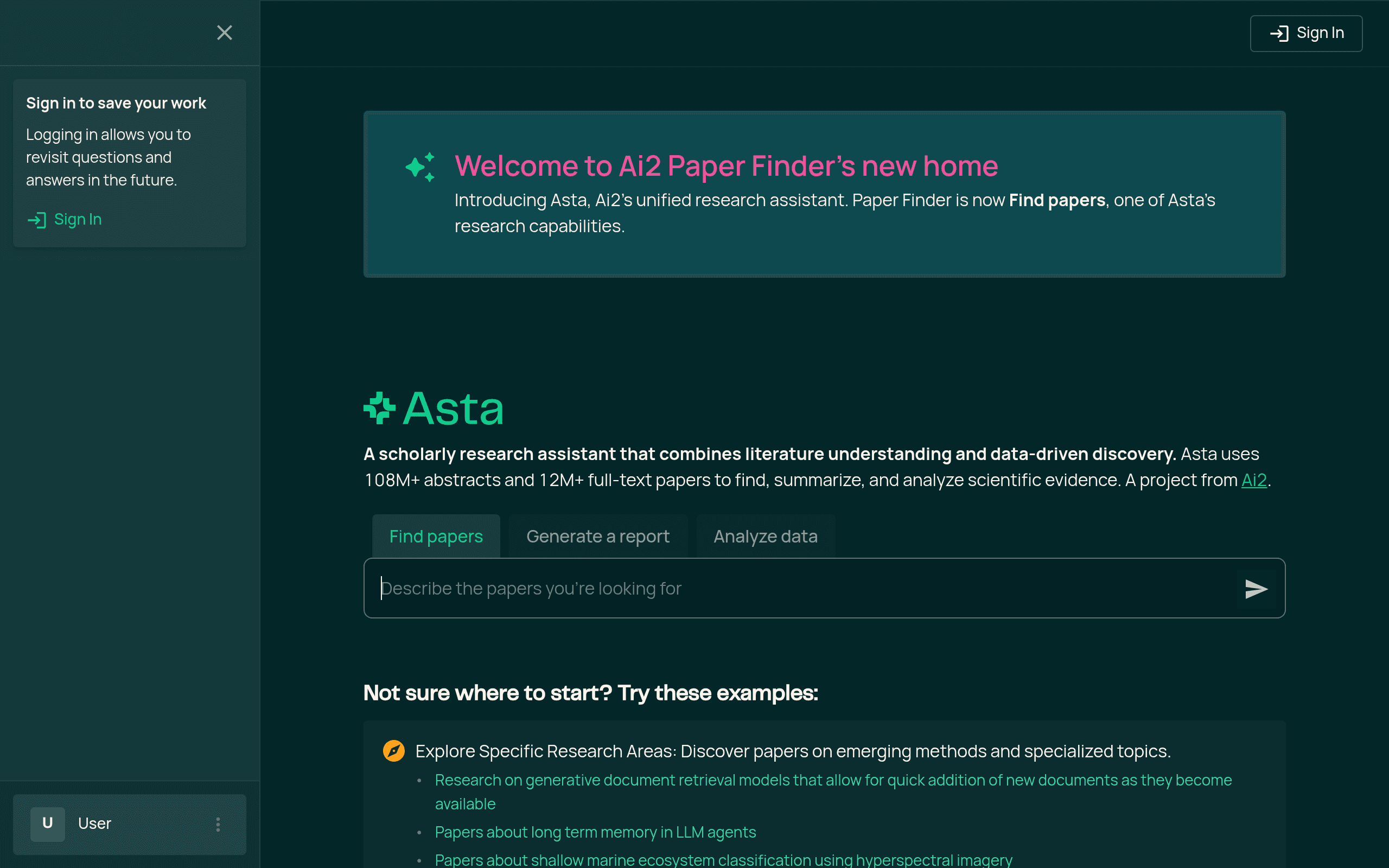 Ai2 Paper Finder