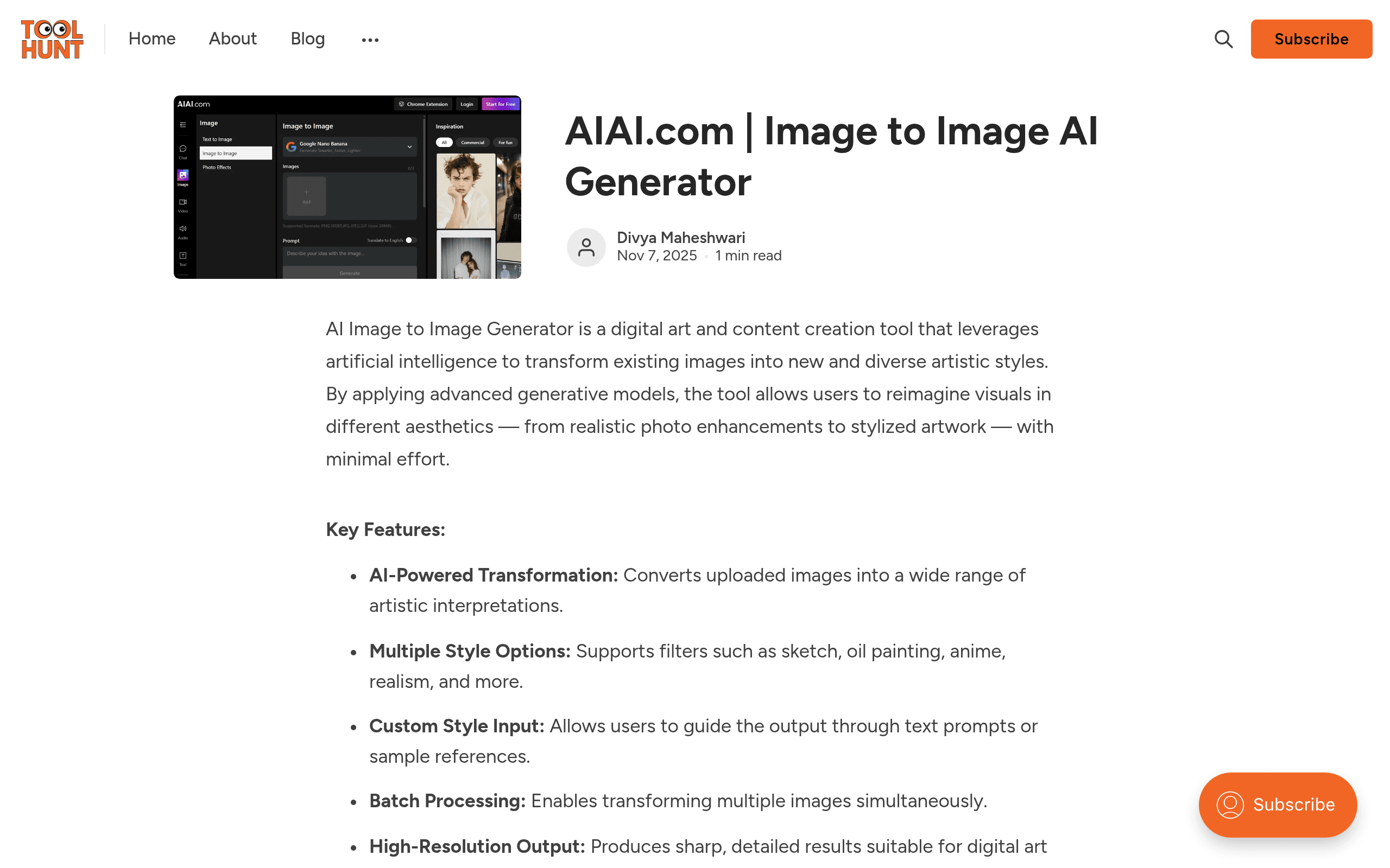 AIAI.com | Image to Image AI Generator