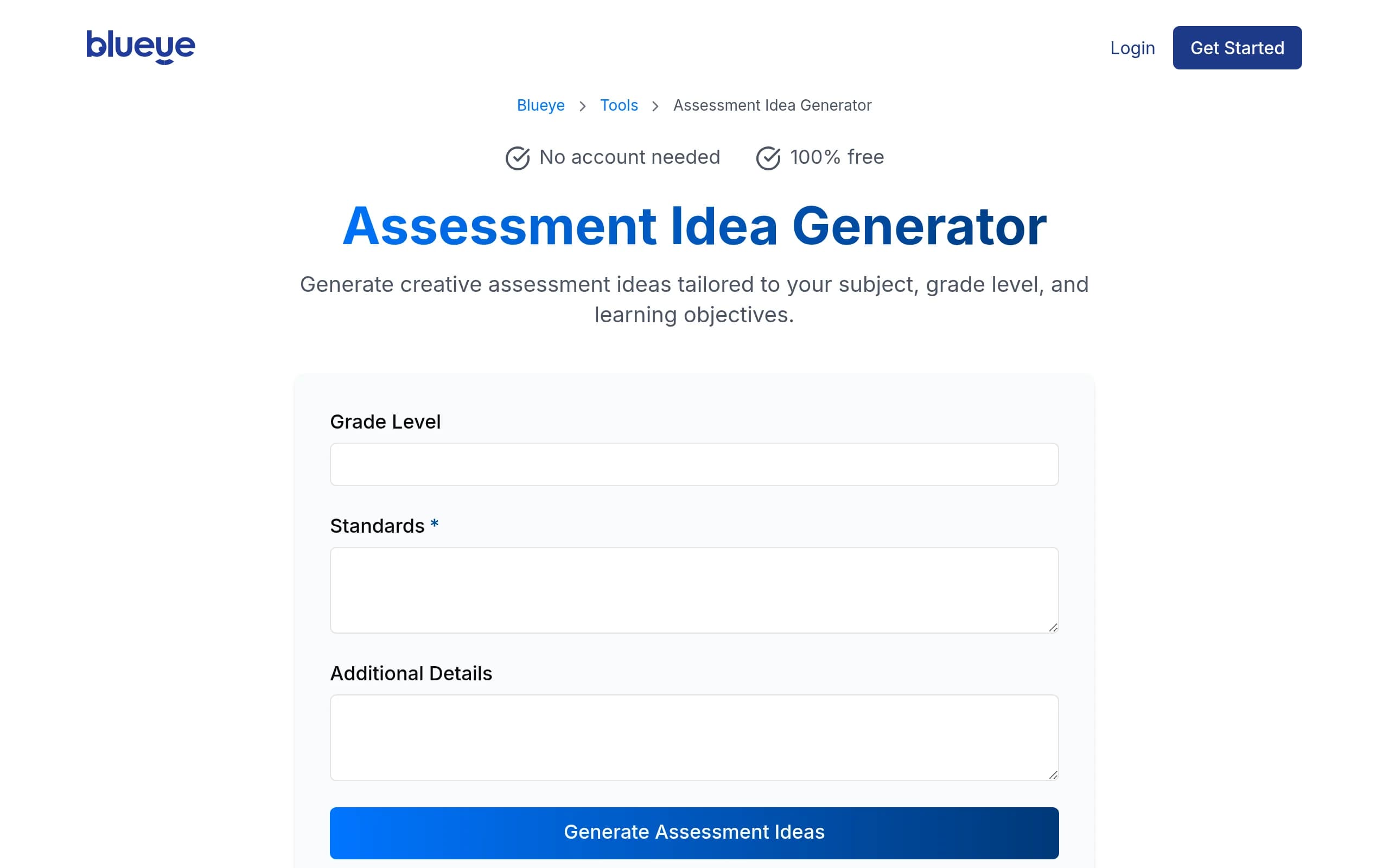 Assessment Idea Generator from Blueye
