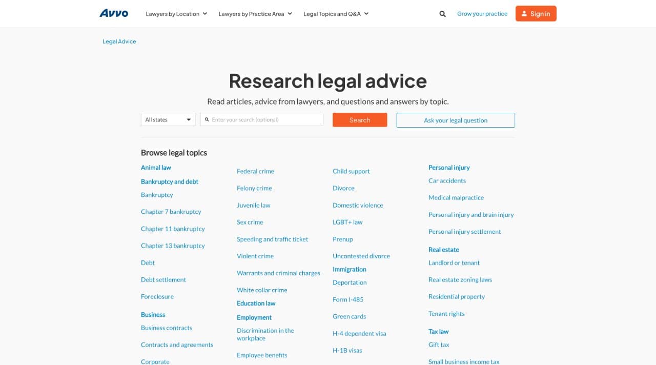 Avvo Smart Legal Assistant