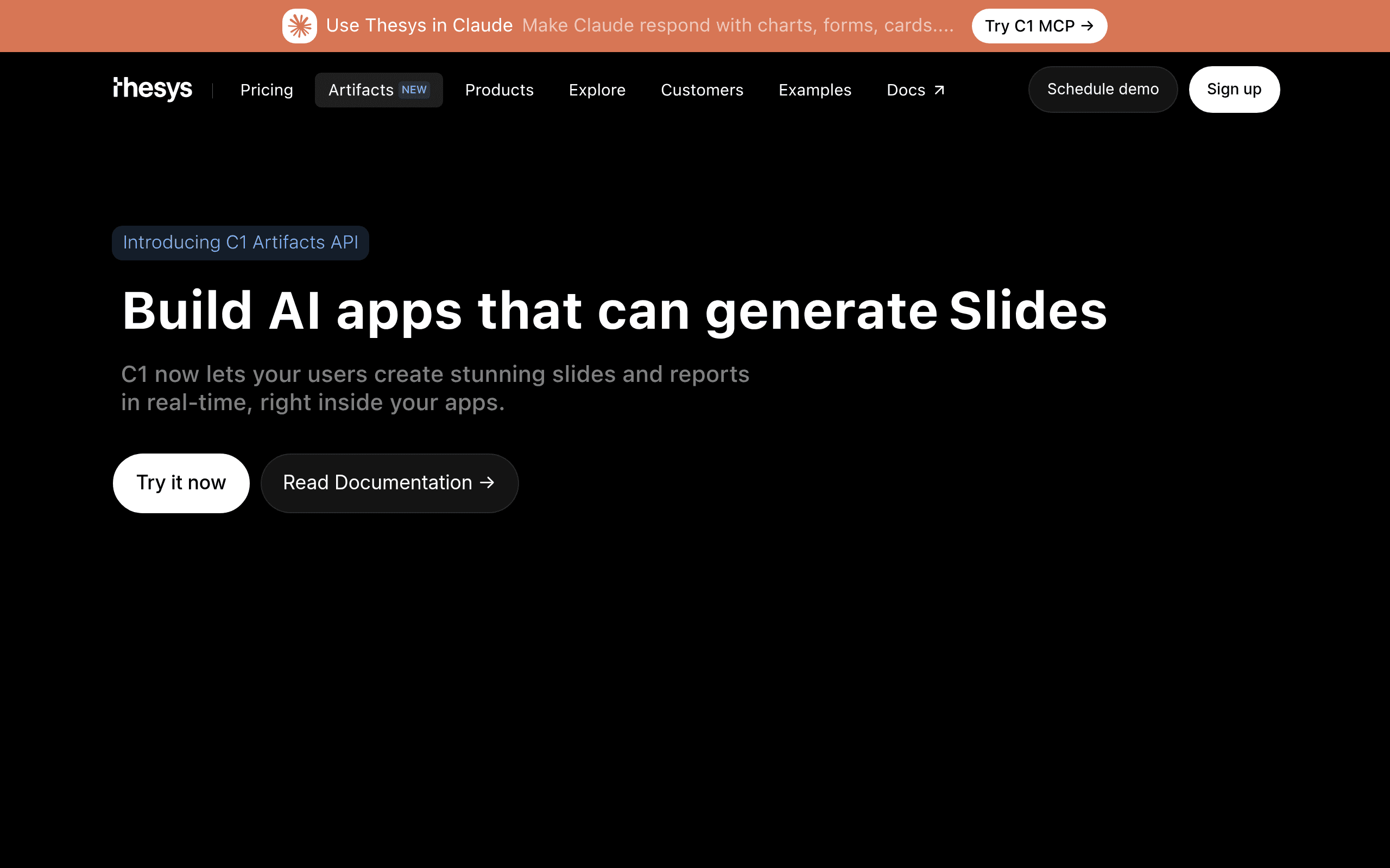 C1 Artifacts API - Thesys
