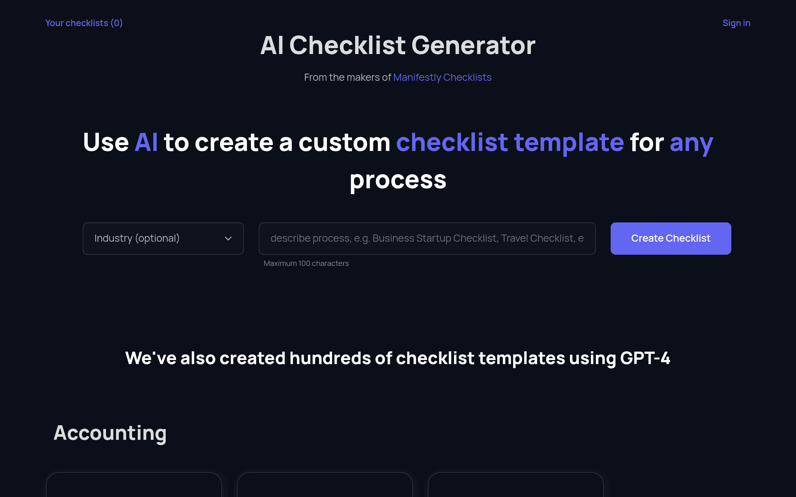Checklistgenerator