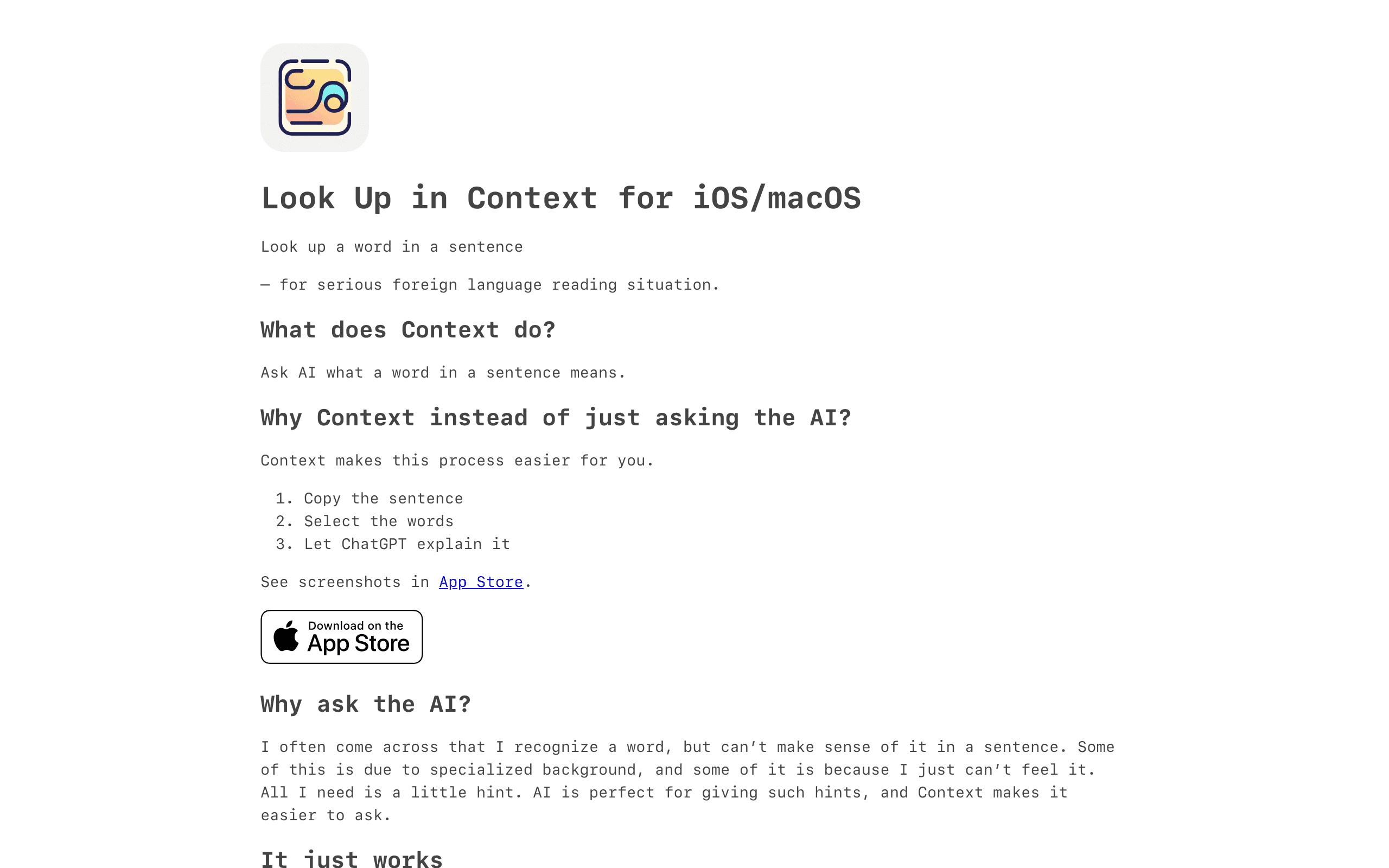 Context Word Lookup