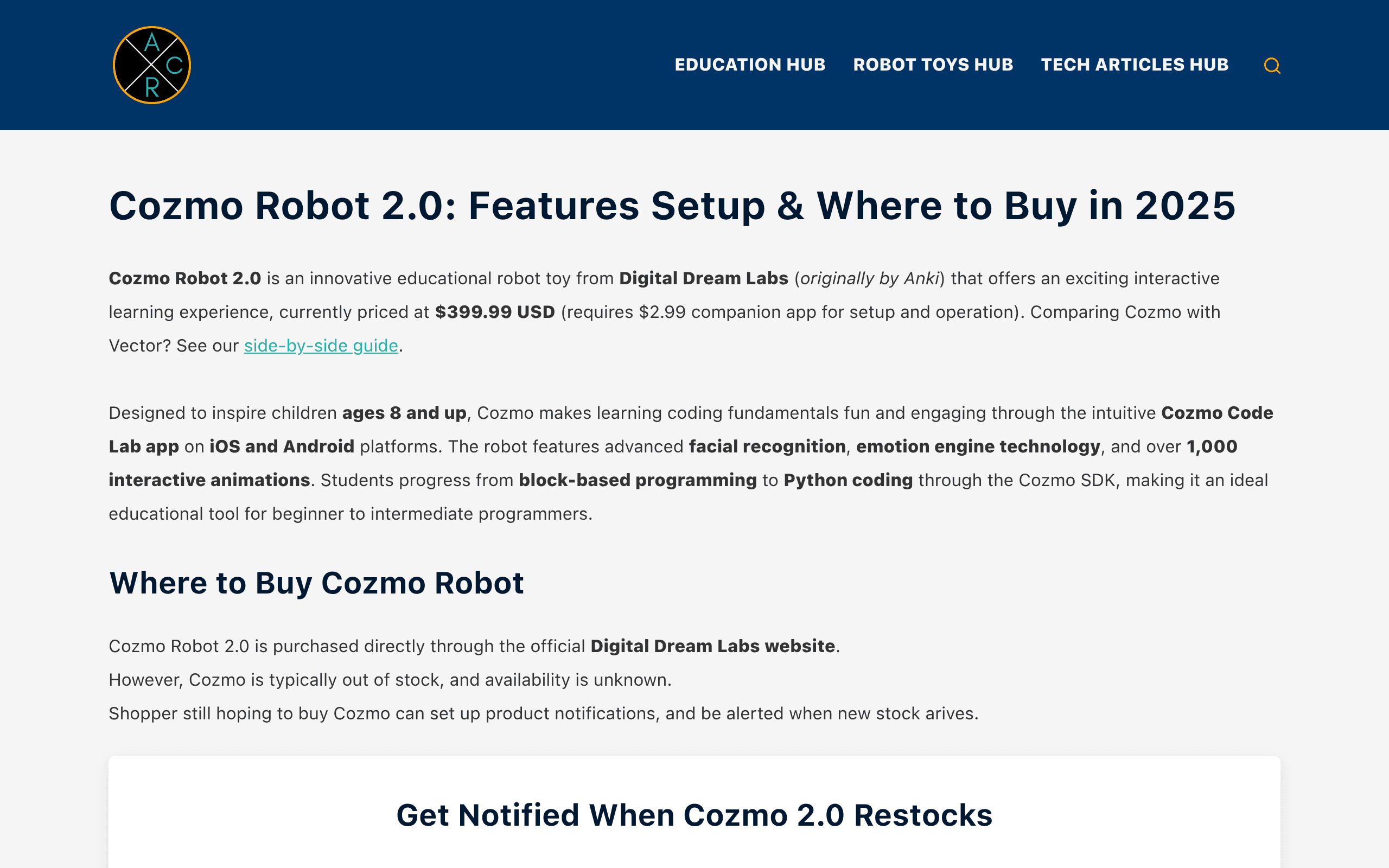 Cozmo Robot