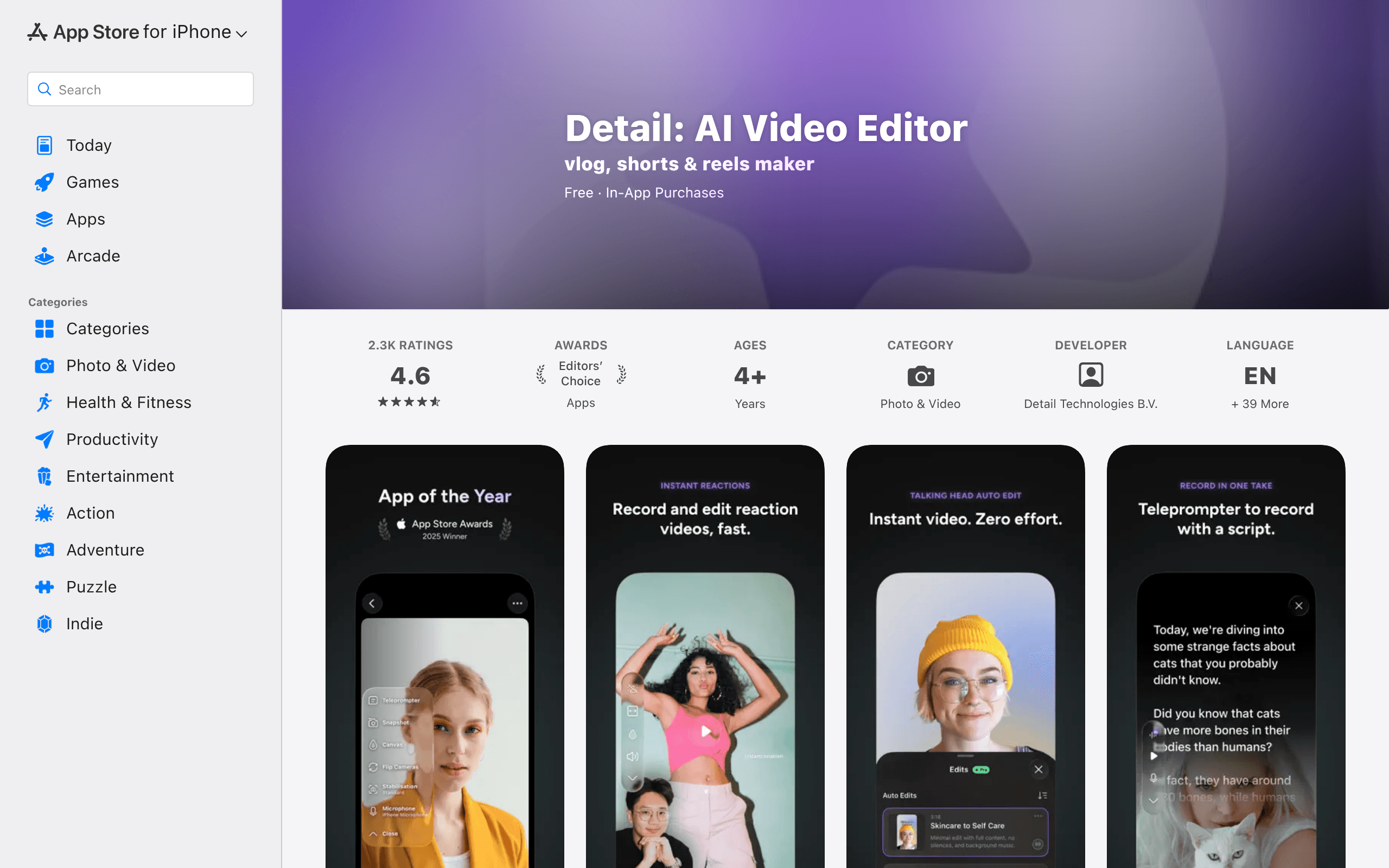 Detail: Video Camera & Editor