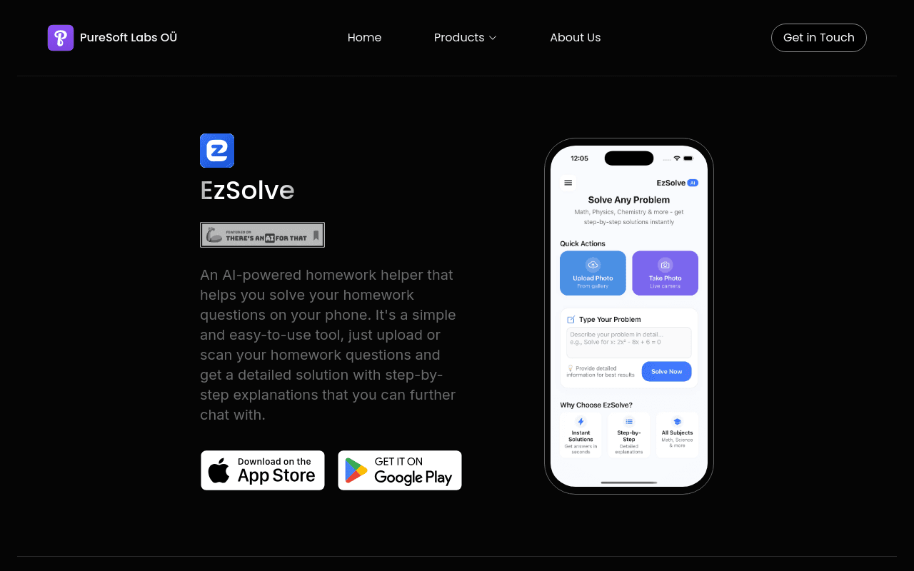 EzSolve: AI Homework Helper