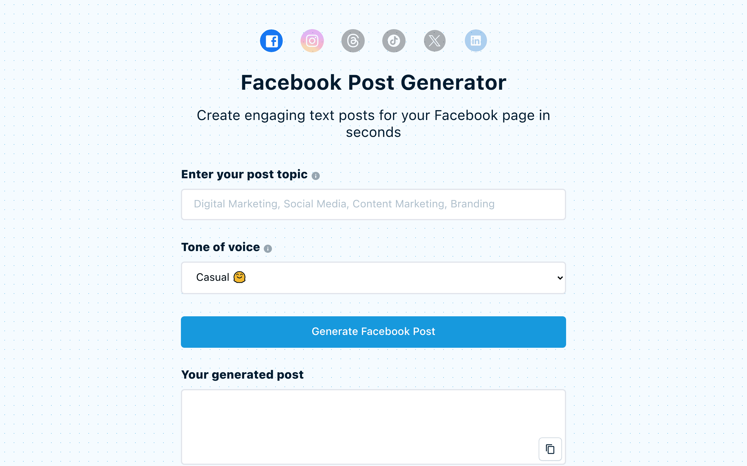 Facebook Post Generator