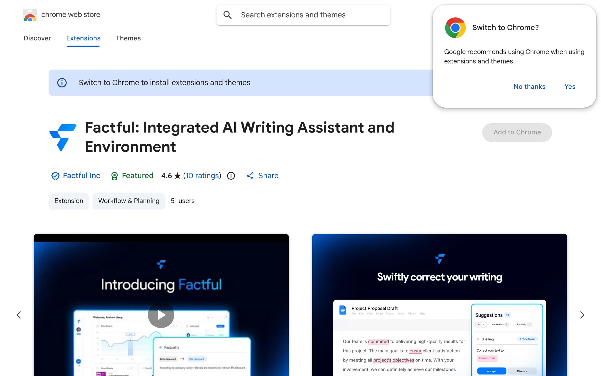 Factful: Integrated AI Writing Assistant