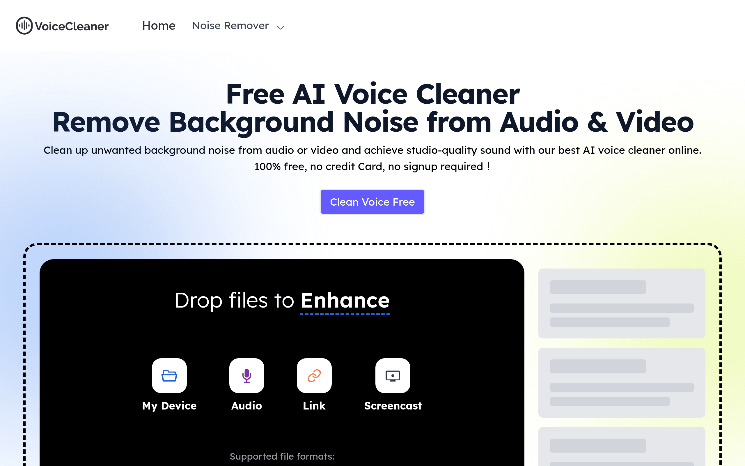 Free AI Voice Cleaner Online