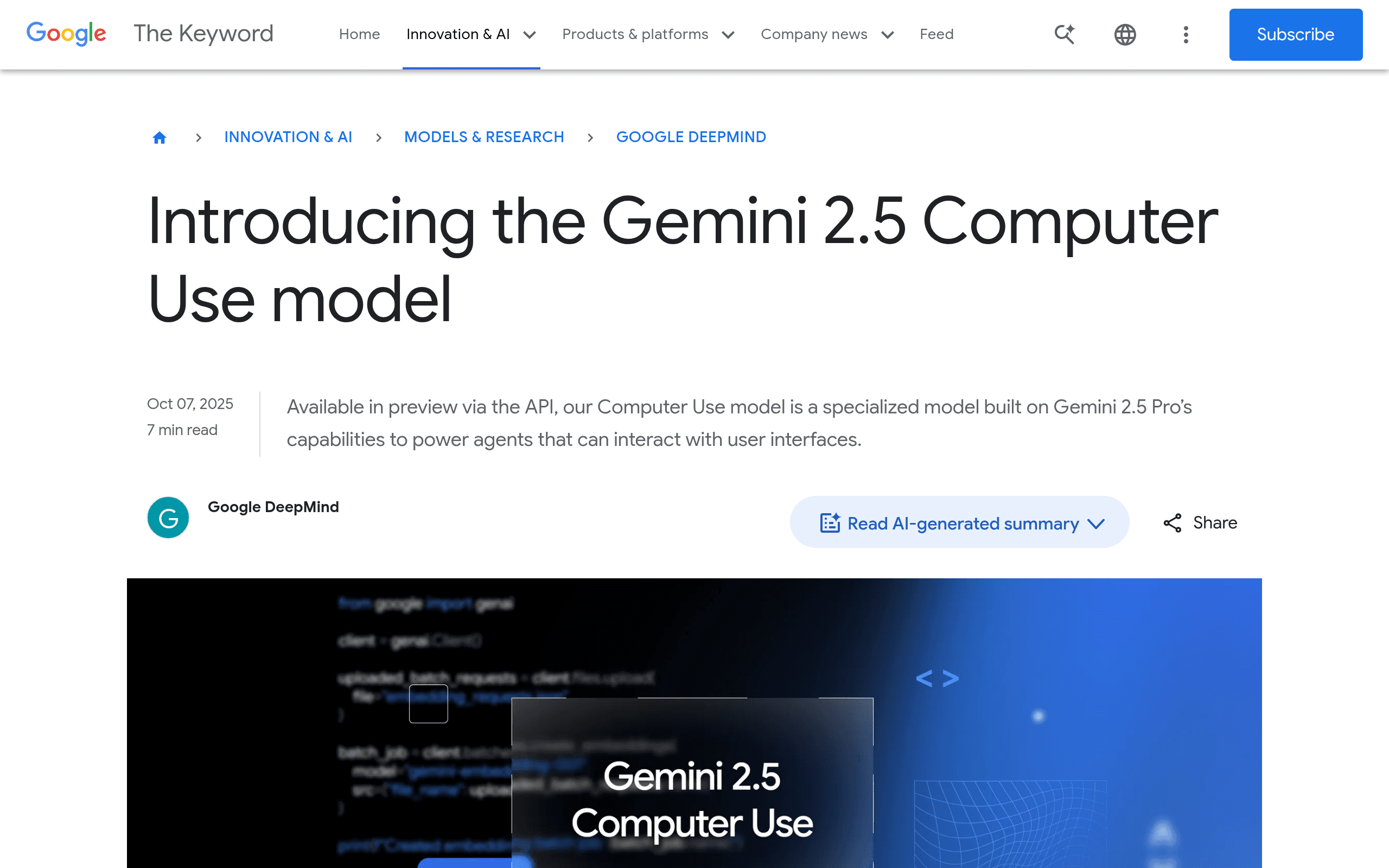 Gemini 2.5 Computer Use