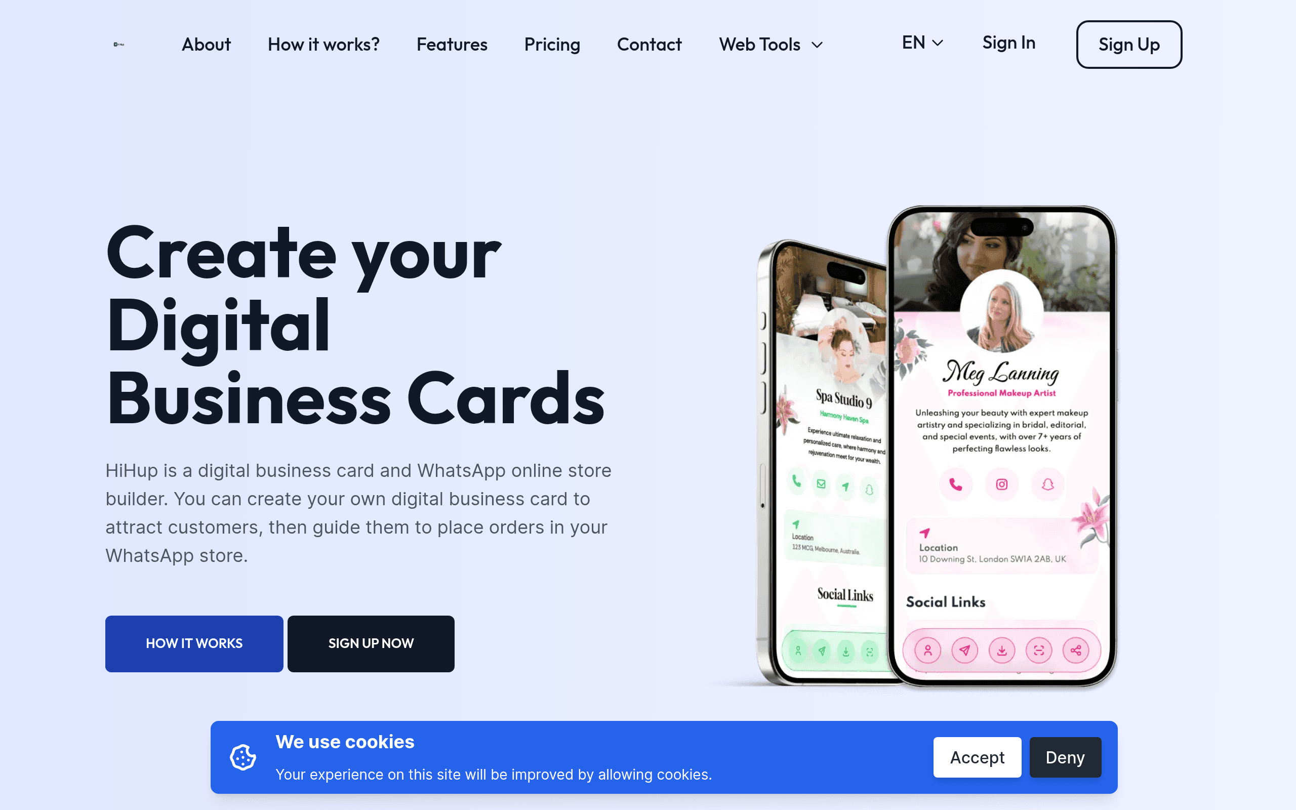 HiHup - Create your Digital Business Cards