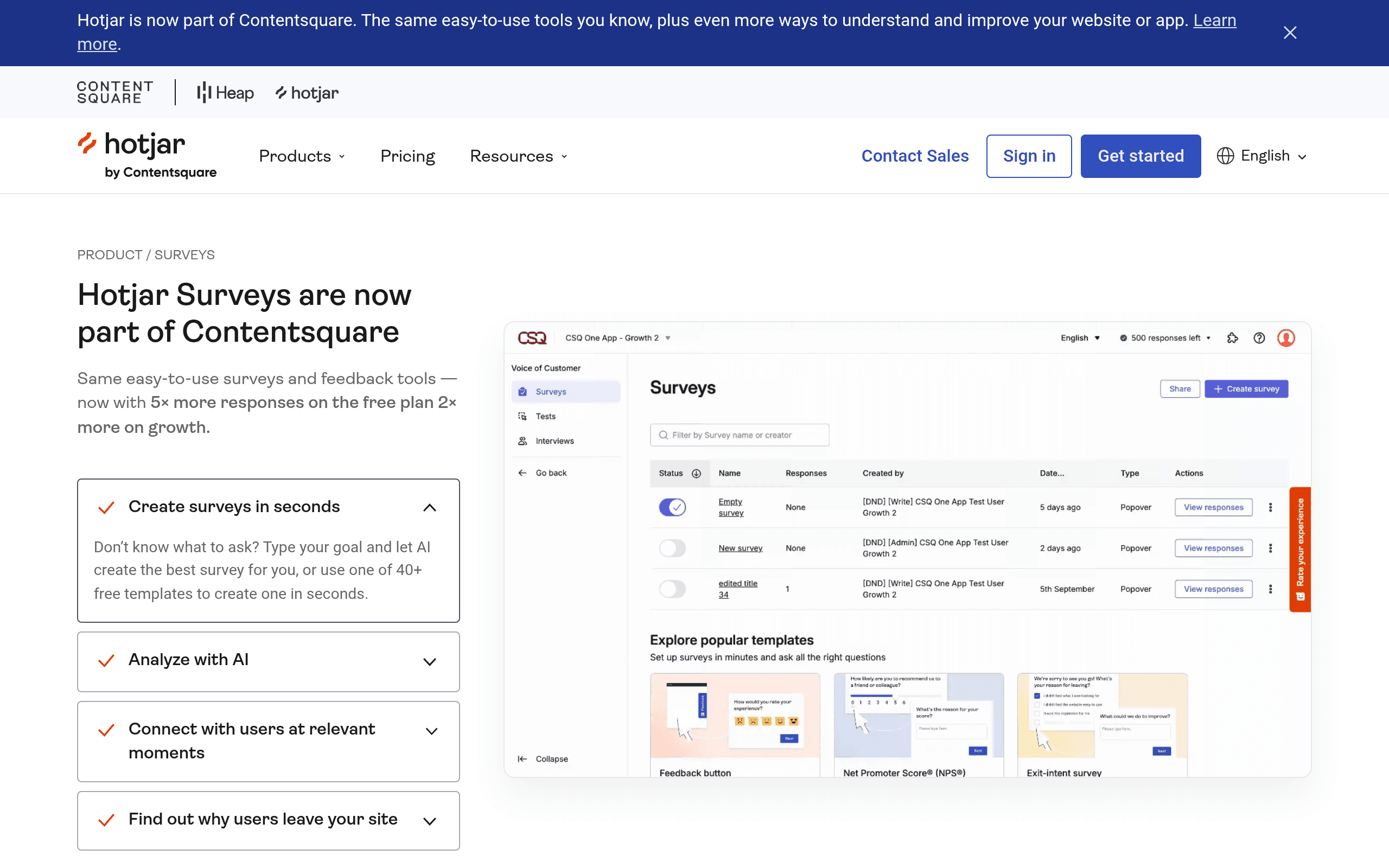 Hotjar AI for Surveys