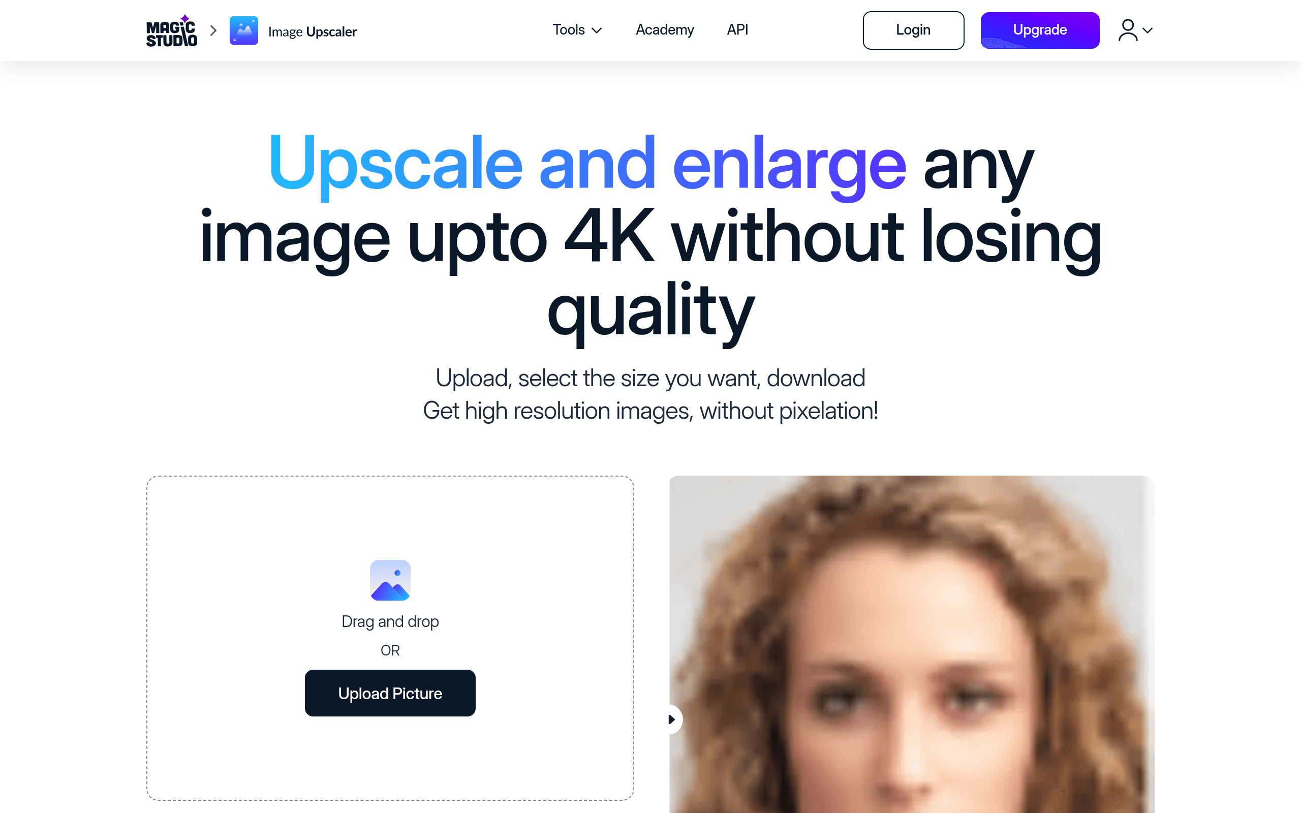 Image Upscaler by Magic Studio