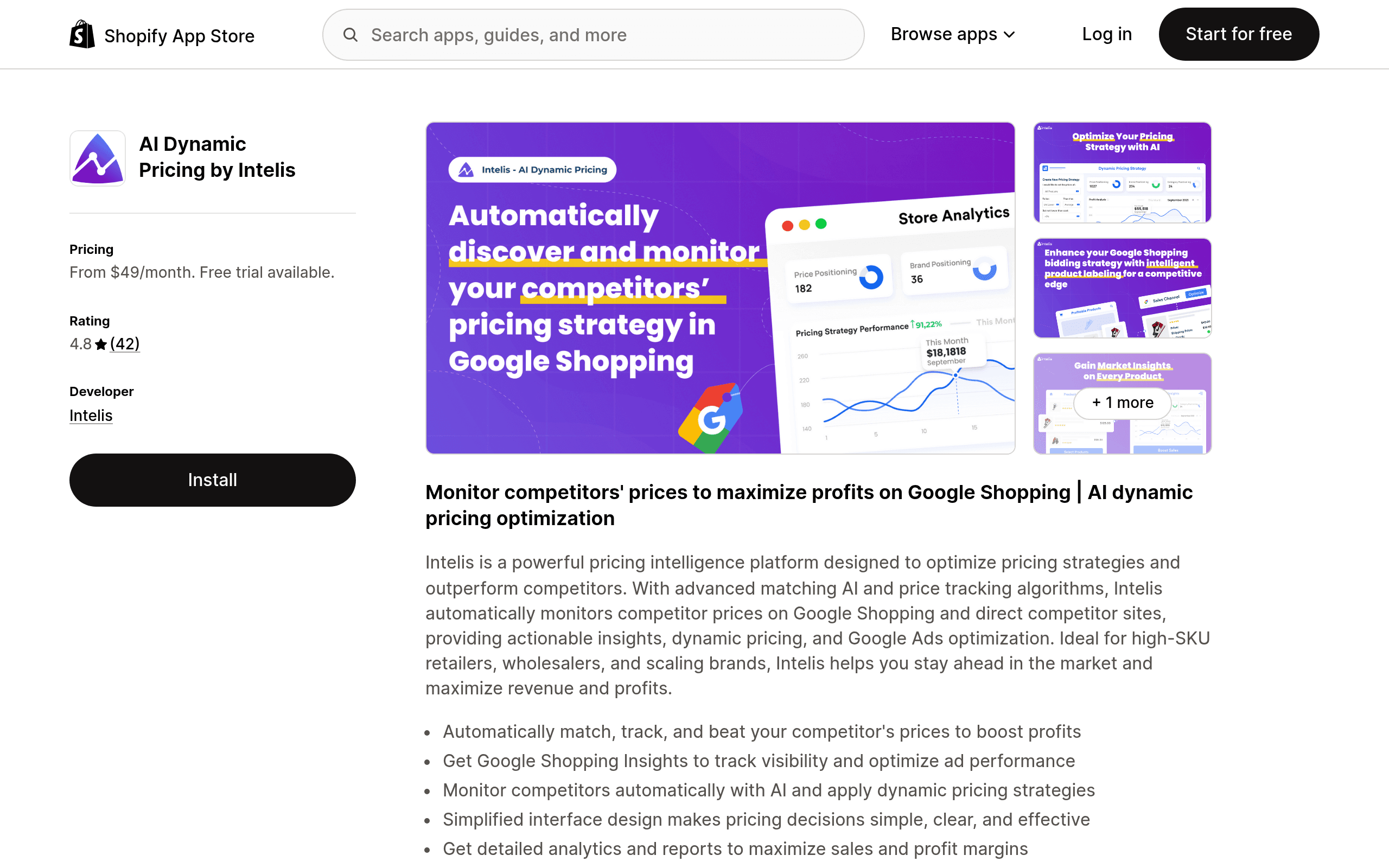 Intelis ‑ AI Dynamic Pricing