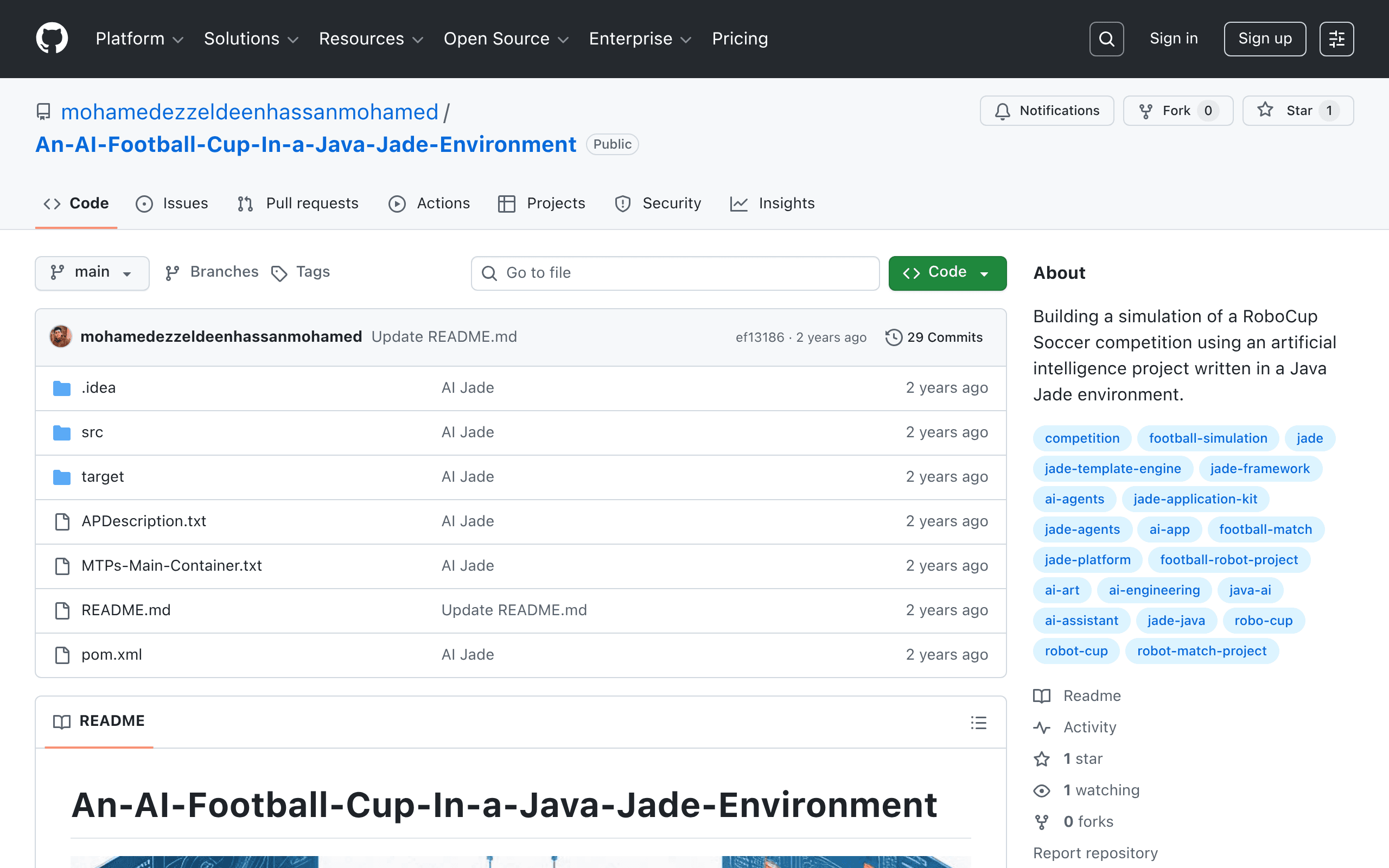 Футбольный кубок с ИИ в среде JADE на Java