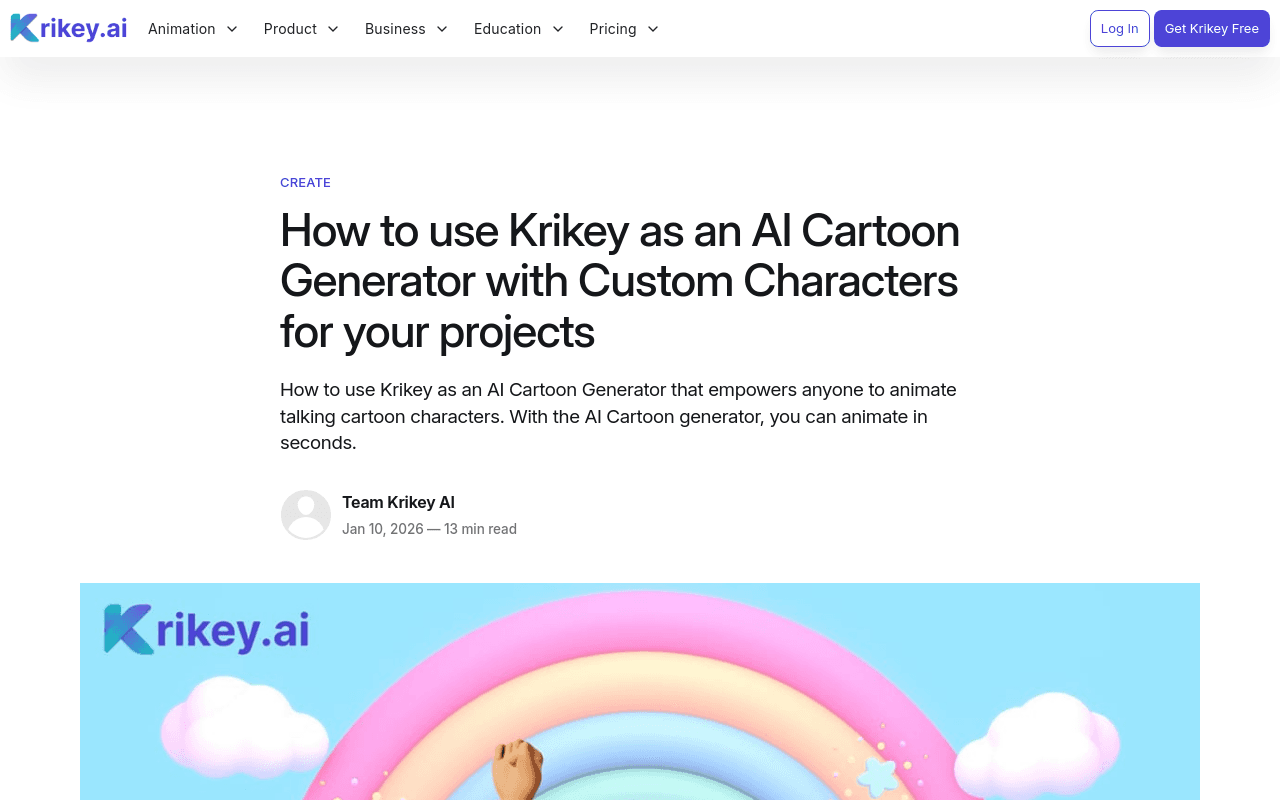 Krikey AI Cartoon Maker