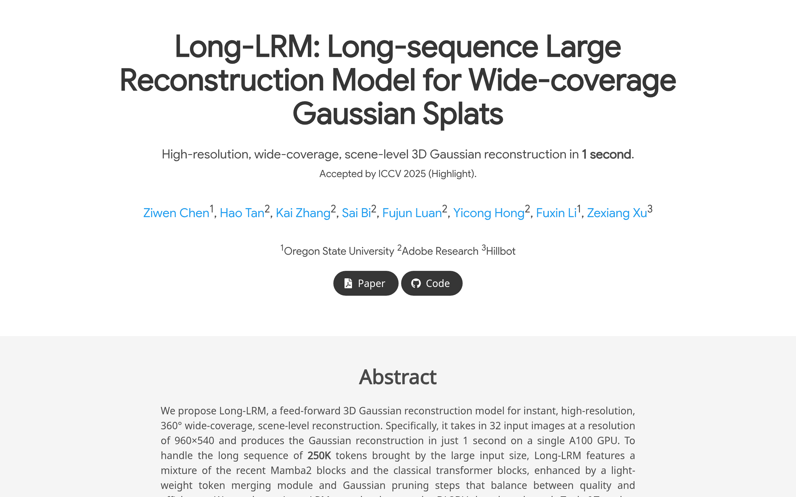 Long-LRM
