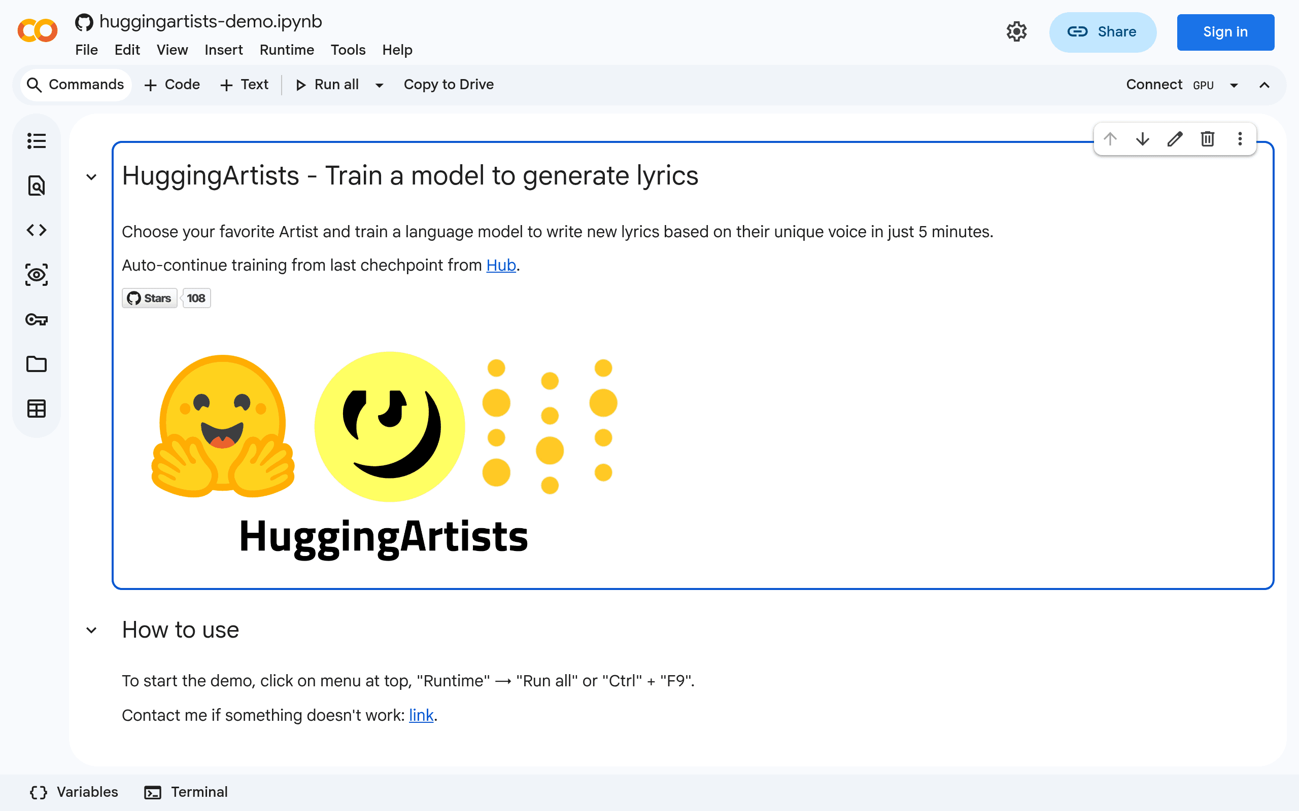 Lyrics generator