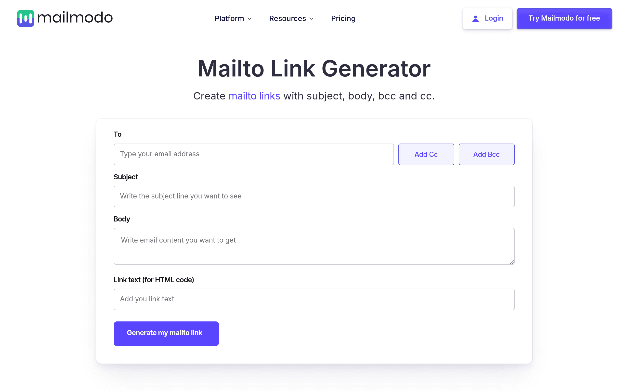 Mailto Link Generator