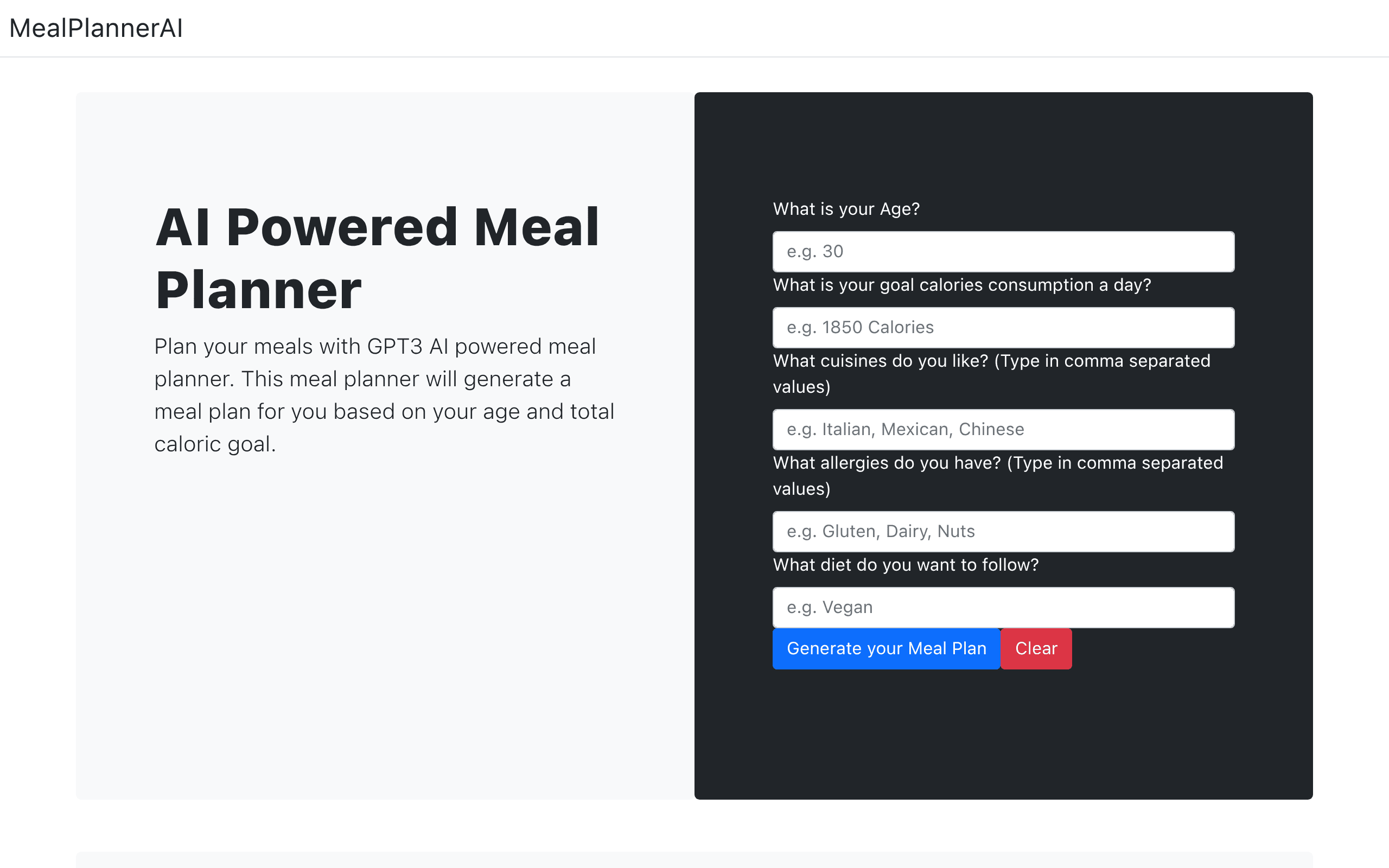 MealPlannerAI