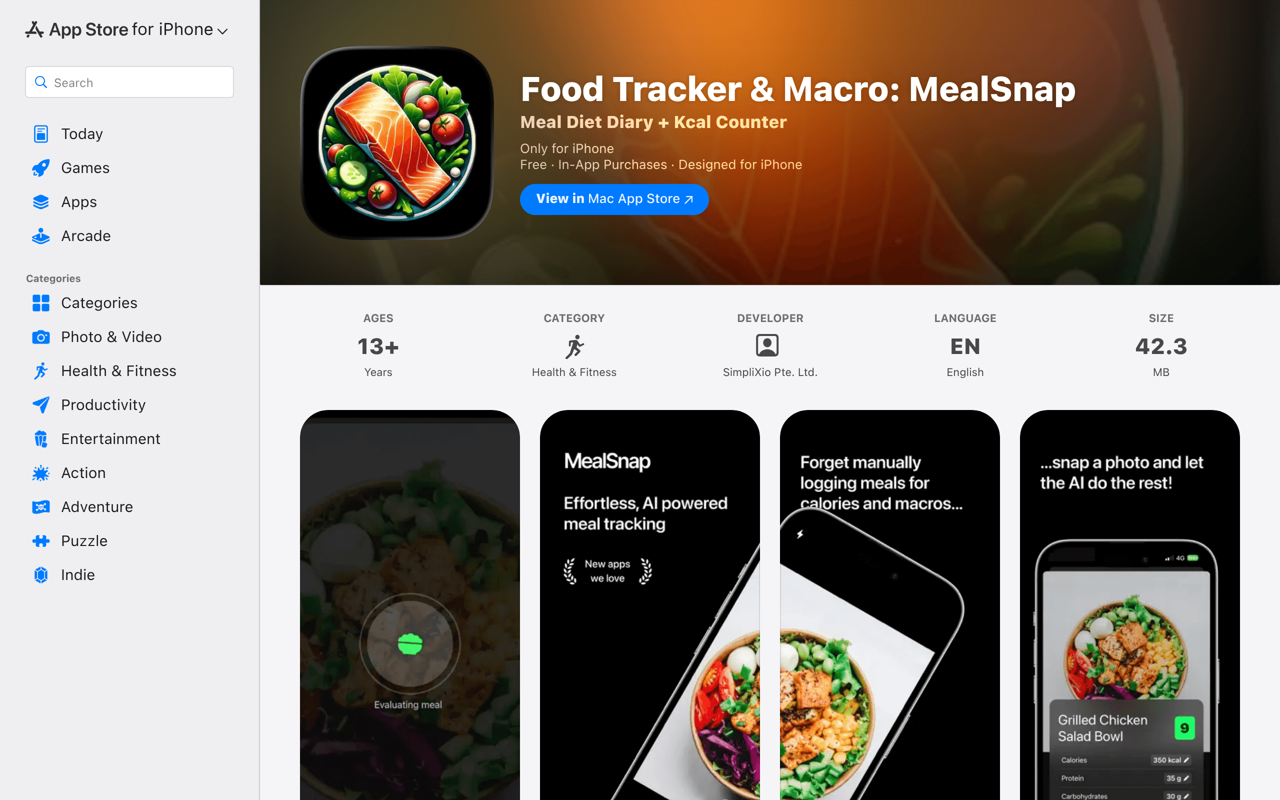 MealSnap: AI meal log journal