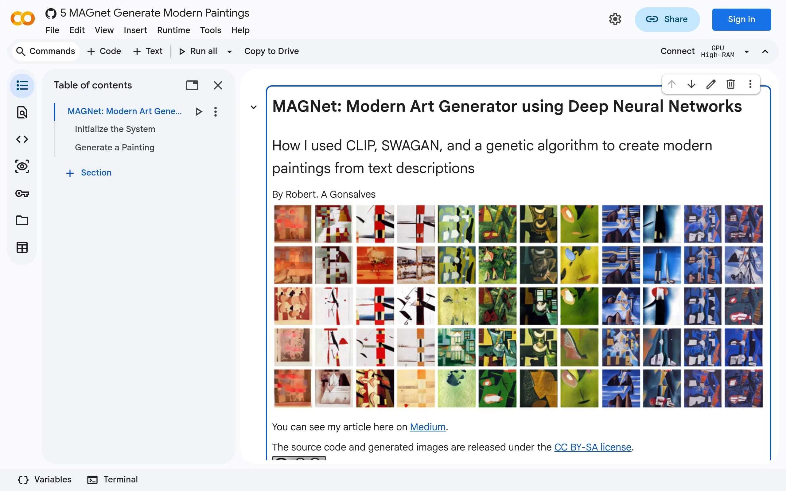 Modern art generator
