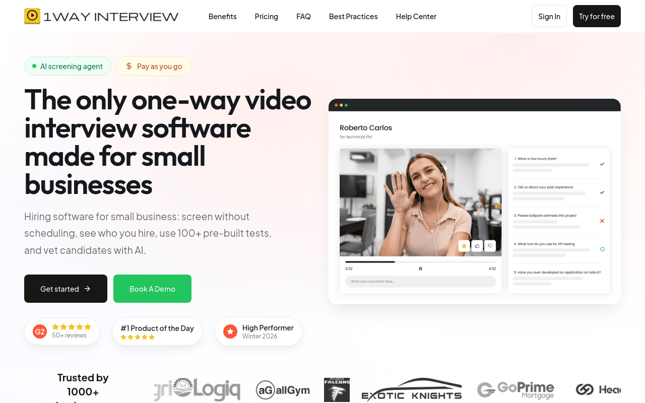 One Way Interview – Video Recruiting Tool
