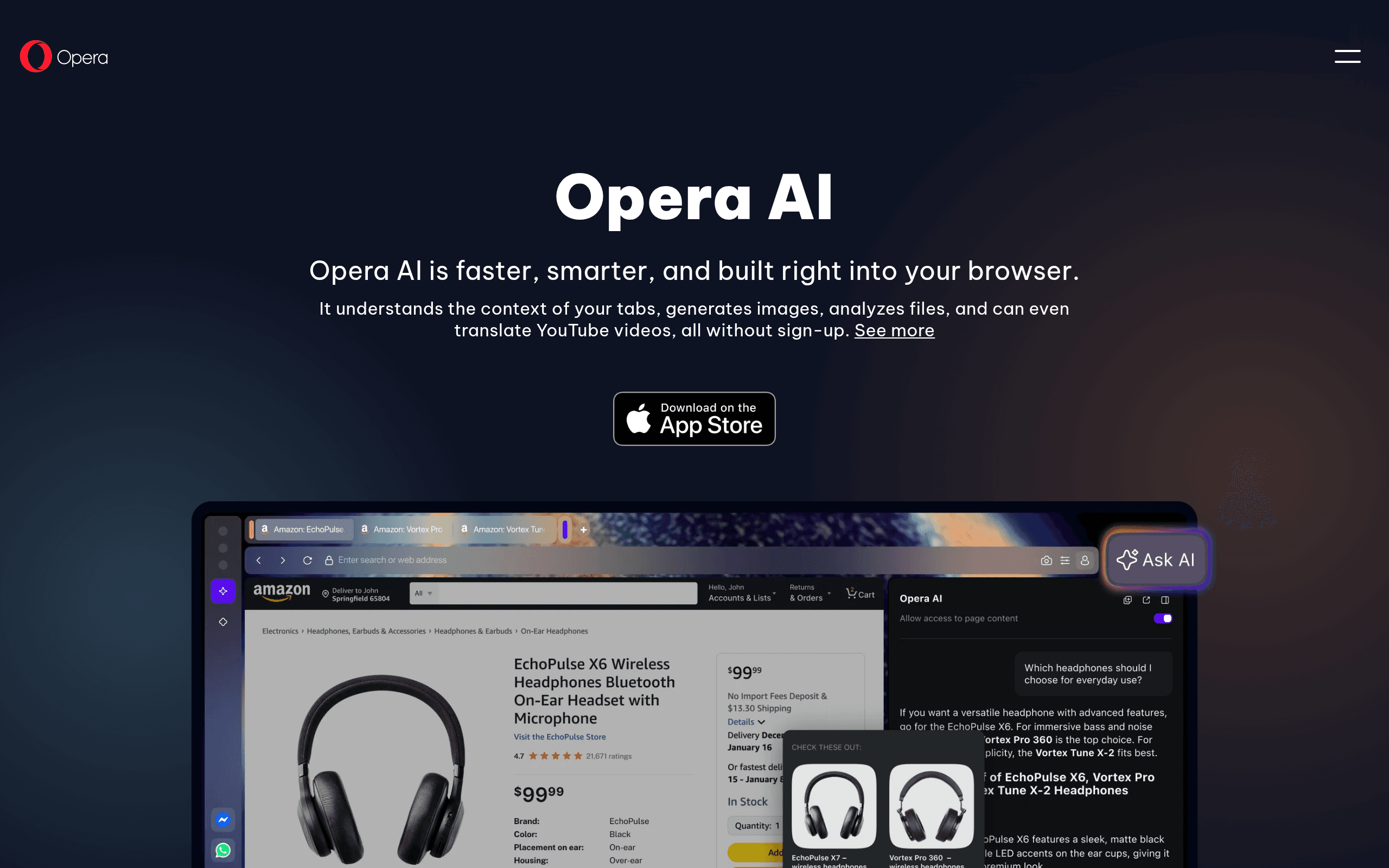 Opera One Browser AI