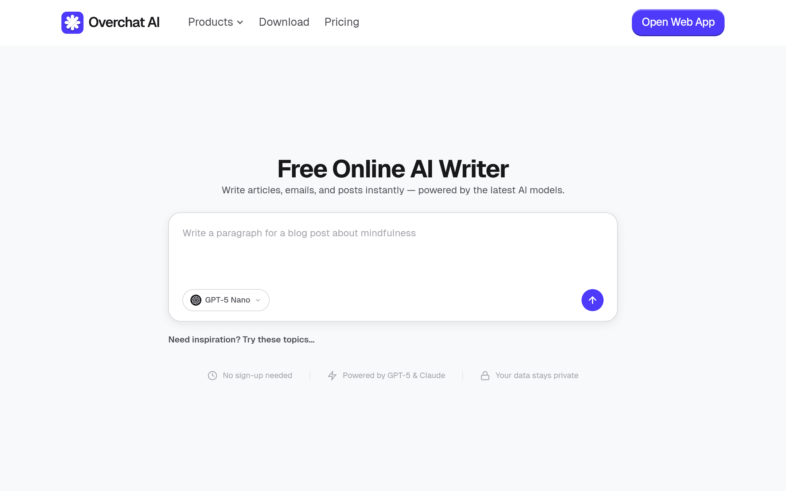OverChat AI Writer