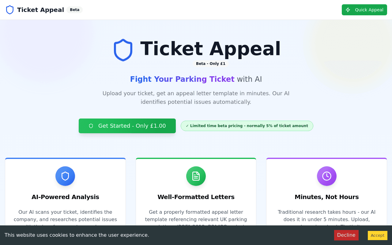 Parking Ticket Appeals UK - AI-Powered Appeal Letters