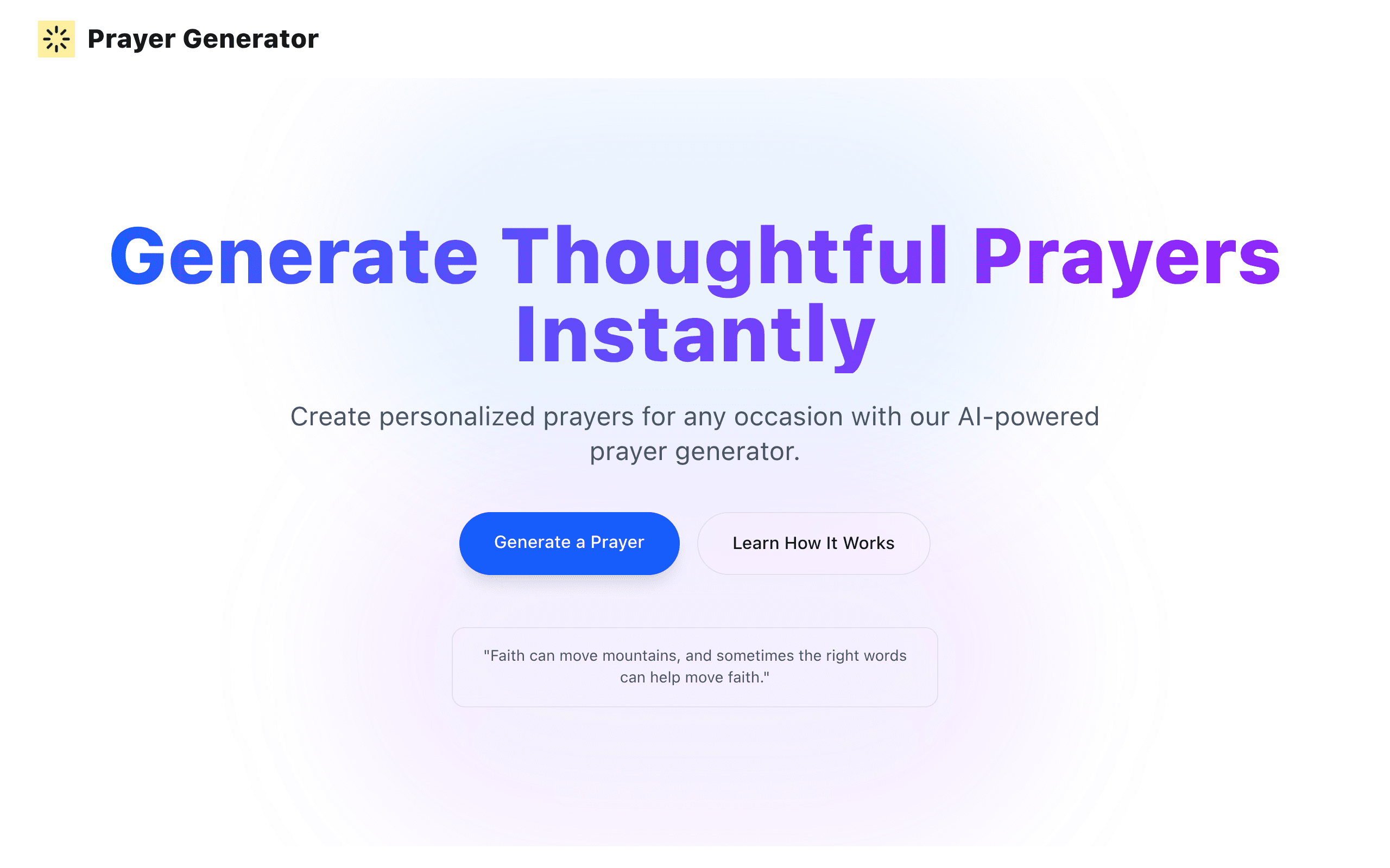 Prayer Generator
