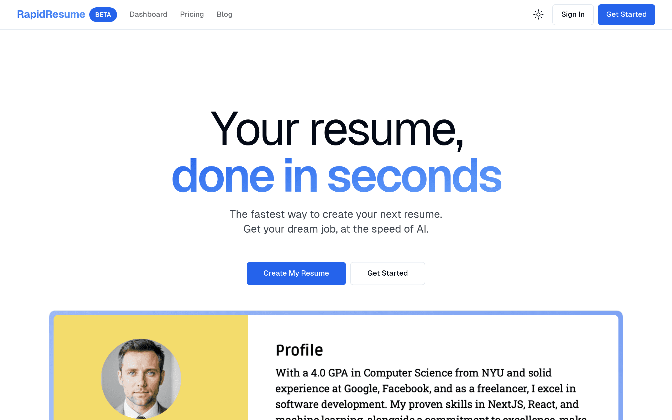 Rapid Resume