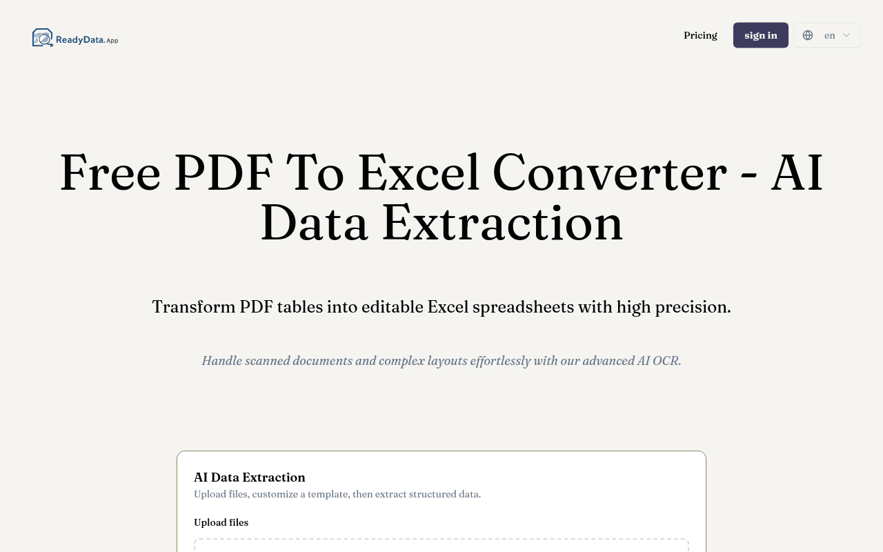 ReadyData - AI Data Extraction