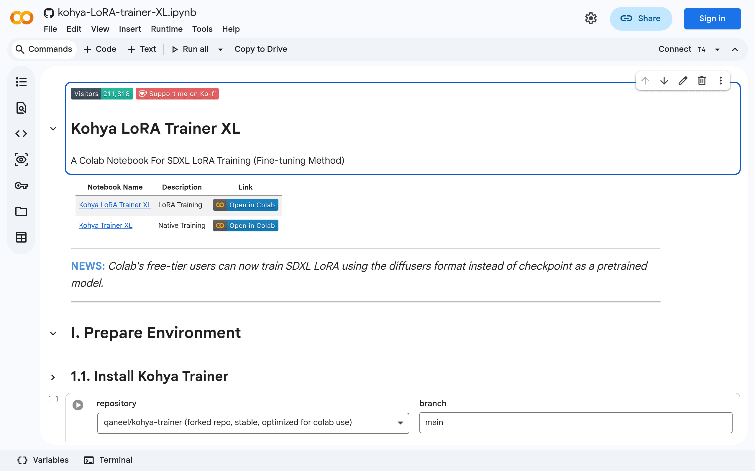 SD XL LoRA training
