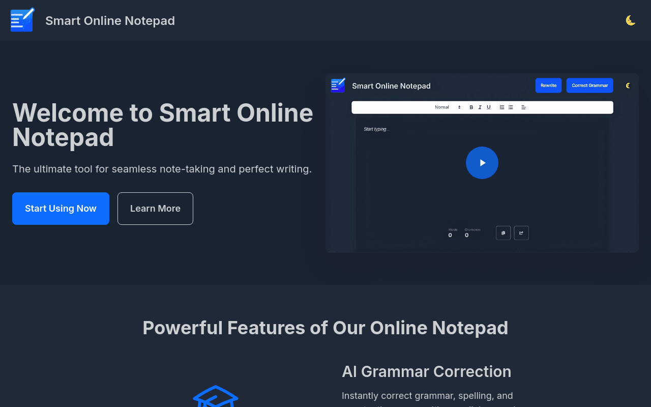 Smart Online Notepad