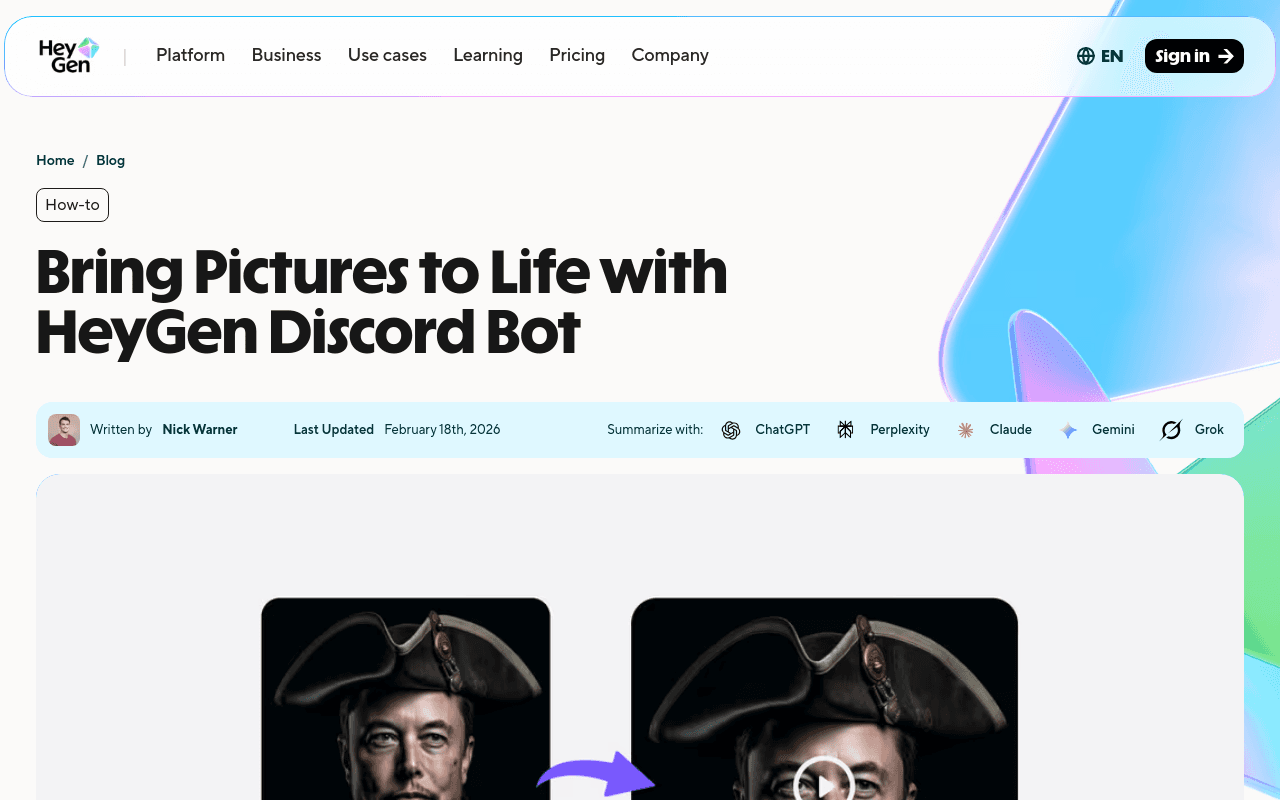TalkingPhoto Discord Bot by HeyGen