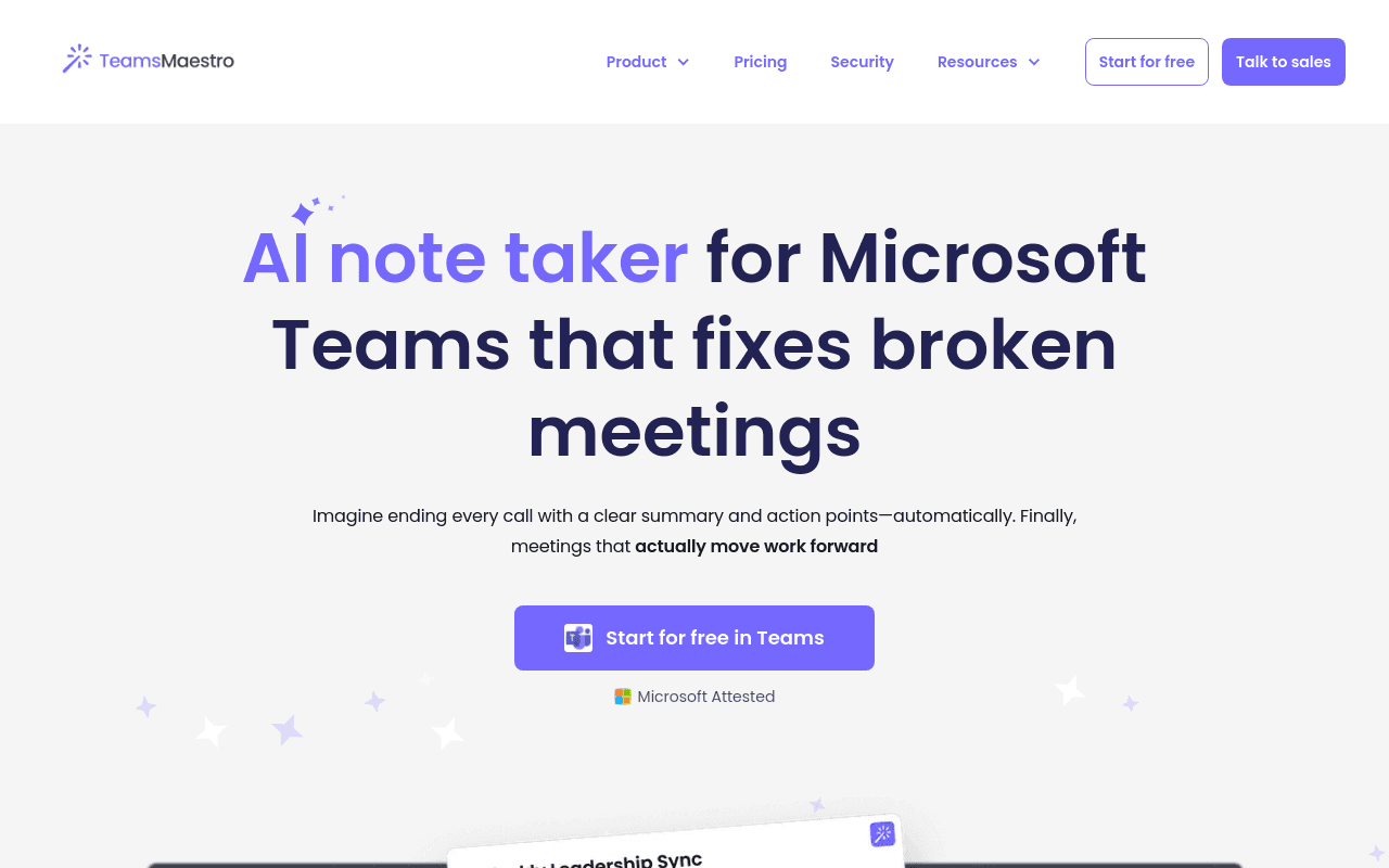 TeamsMaestro - Free AI Meeting Note Taker
