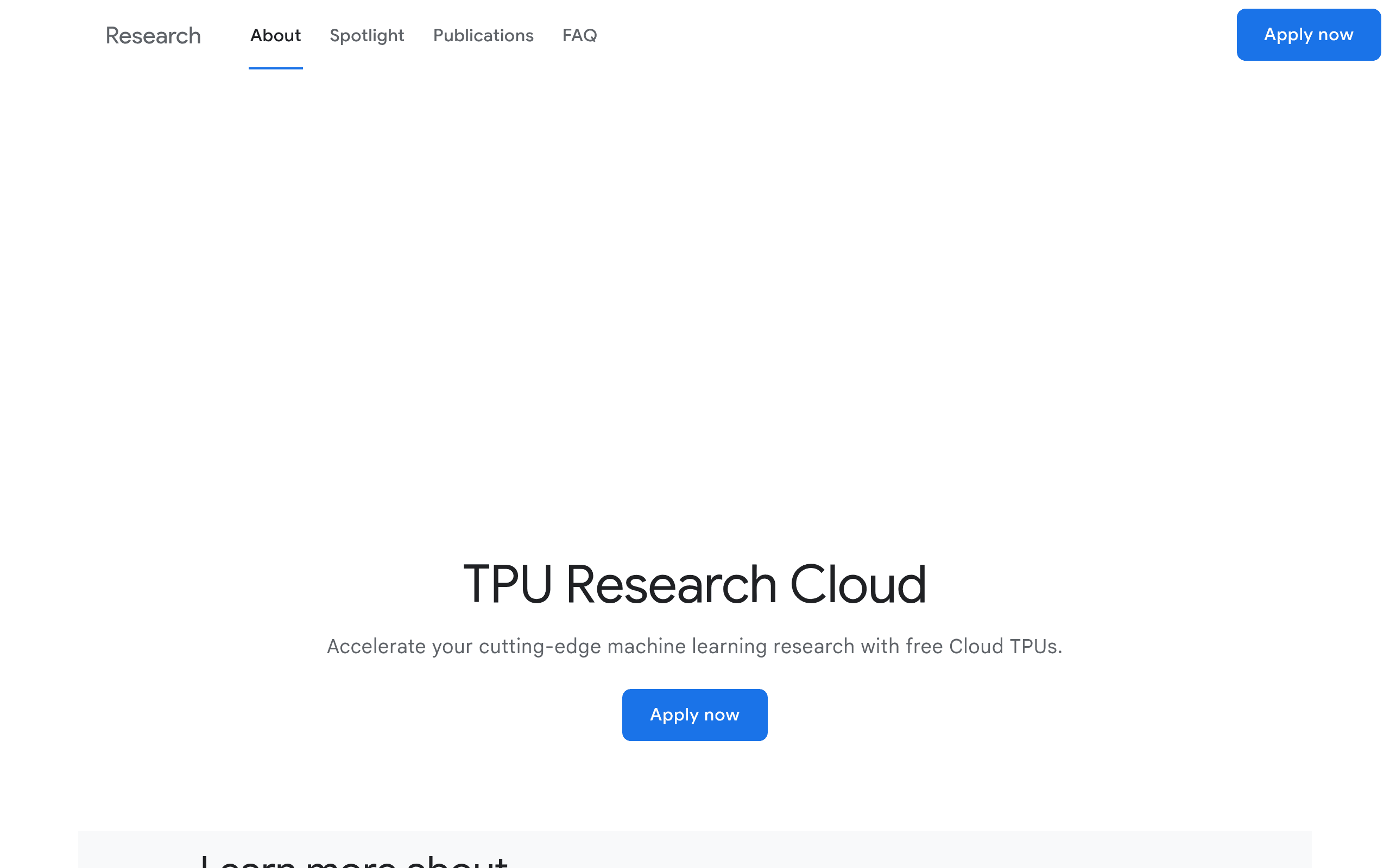 Tensorflow Research Cloud