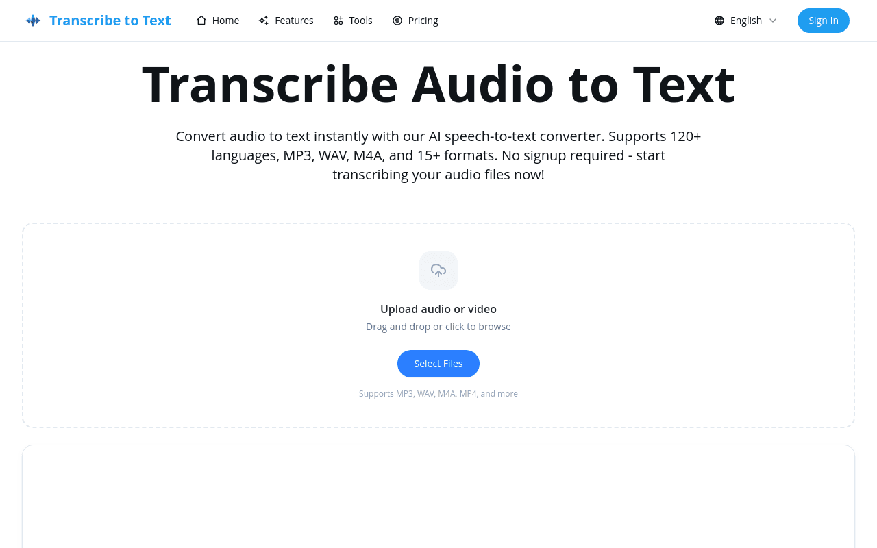 Transcribe to Text