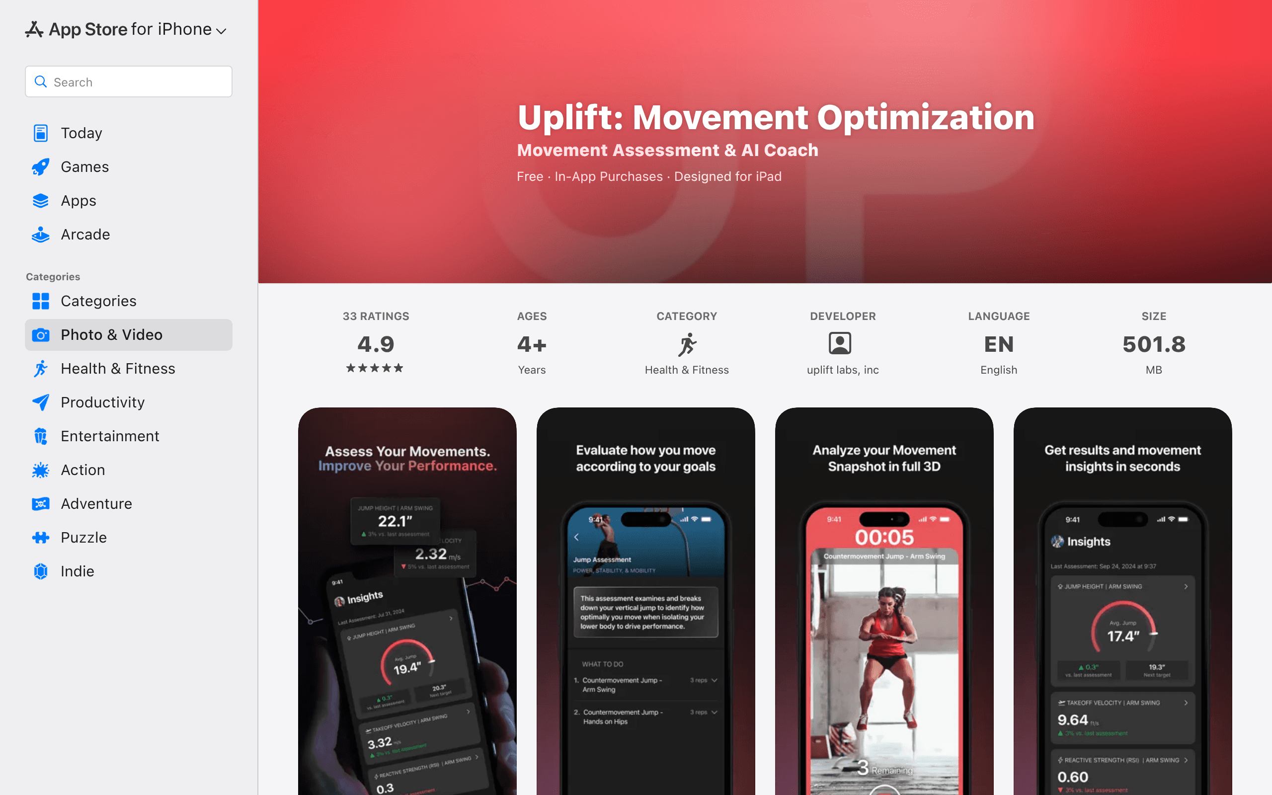 Uplift: Movement Optimization