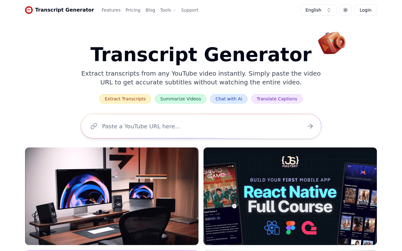YouTube Transcript Generator